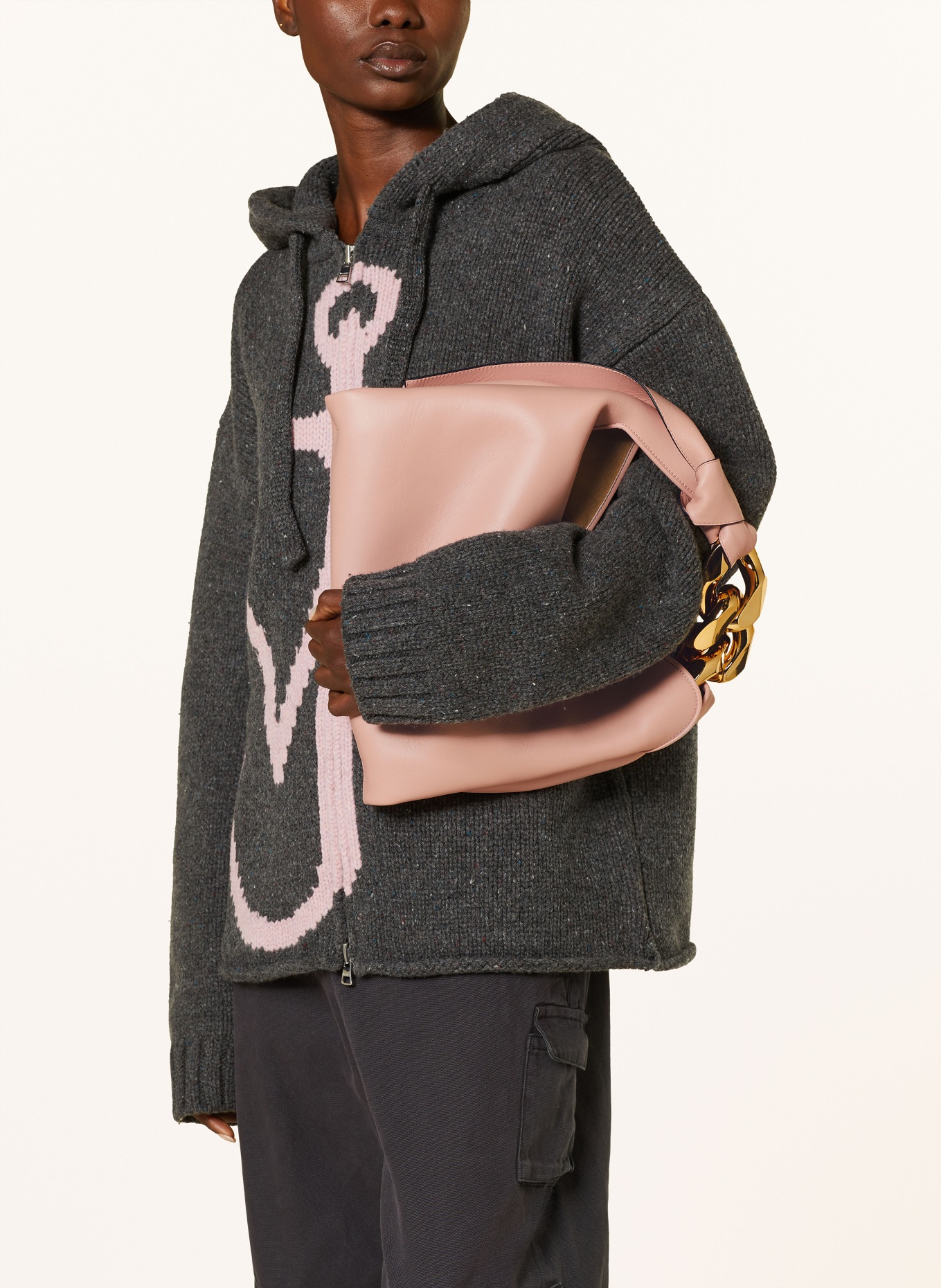 JW ANDERSON Hobo bag CHAIN SMALL, Color: ROSE (Image 4)