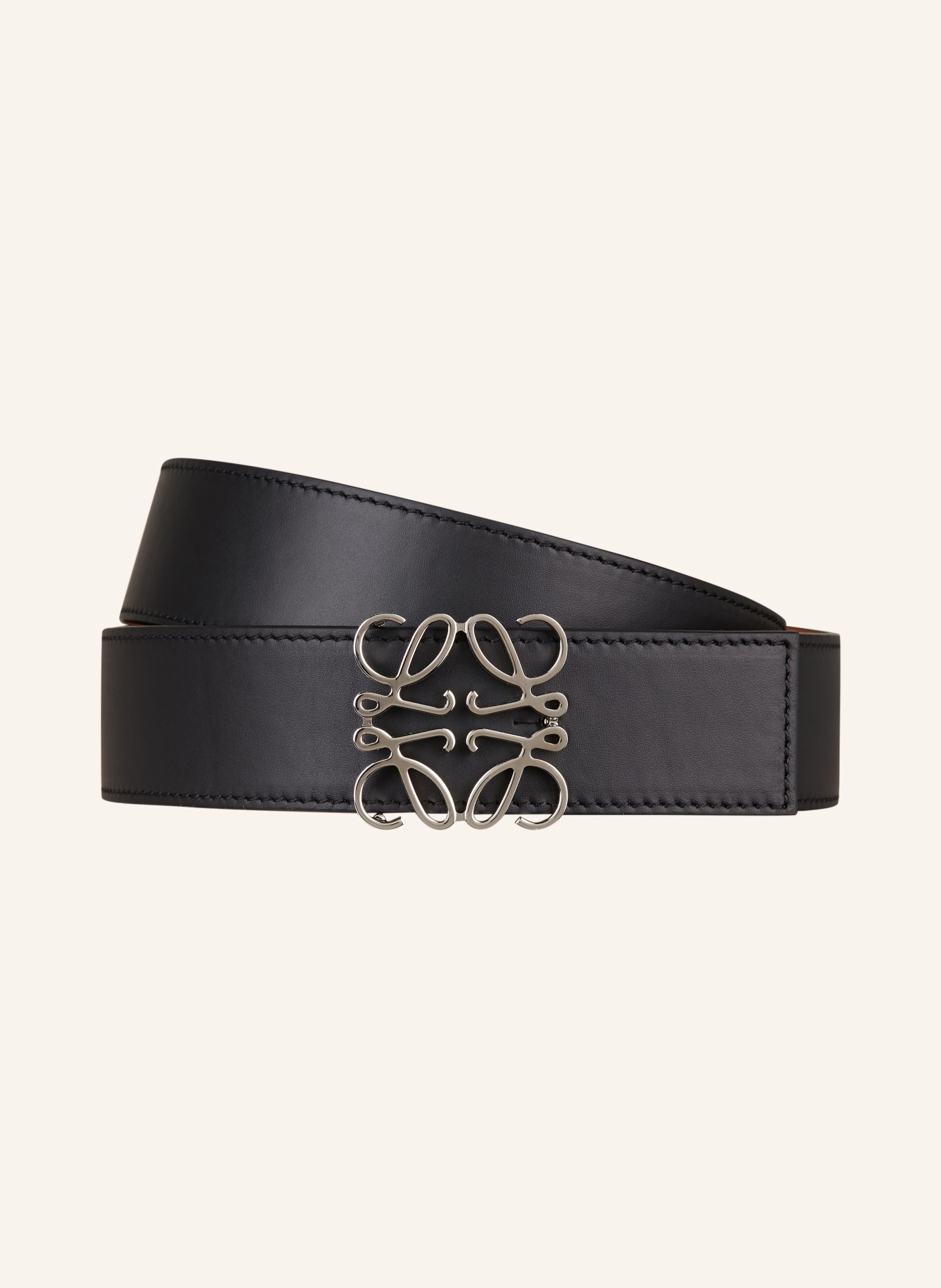 LOEWE Reversible leather belt, Color: LIGHT GRAY (Image 2)