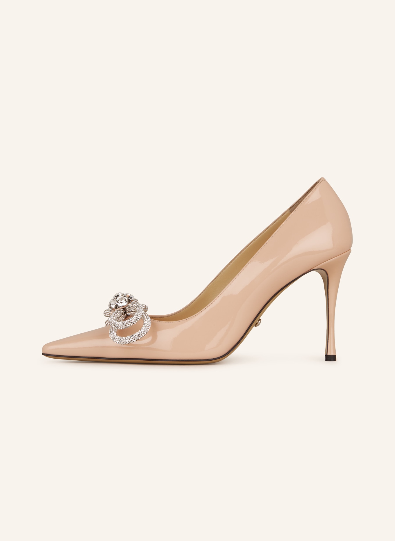 MACH & MACH Pumps DOUBLE BOW with decorative gems, Color: NUDE (Image 4)
