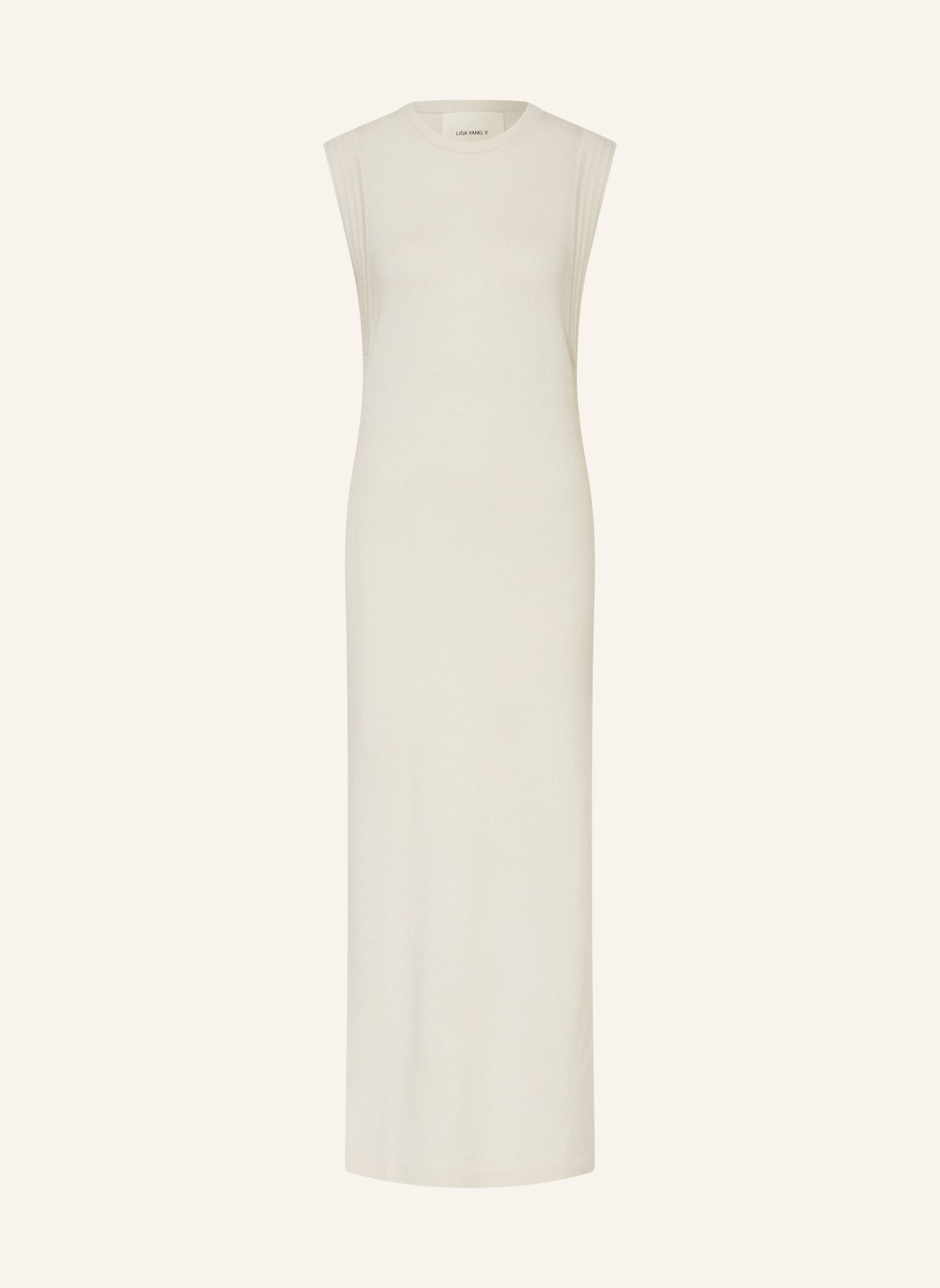 LISA YANG Strickkleid aus Cashmere mit Glitzergarn, Farbe: CREME (Bild 1)