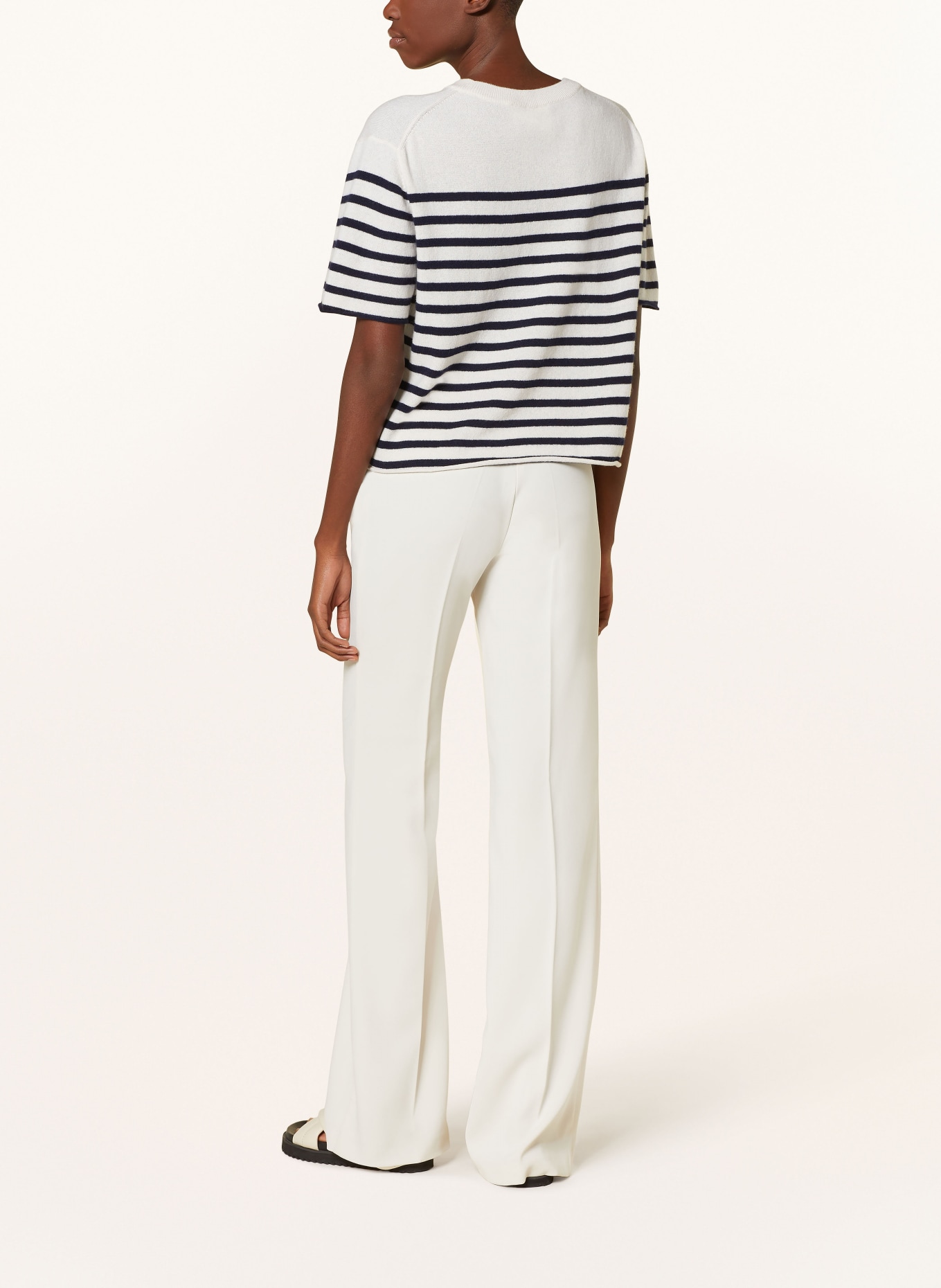 LISA YANG Strickshirt aus Cashmere, Farbe: WEISS/ DUNKELBLAU (Bild 3)