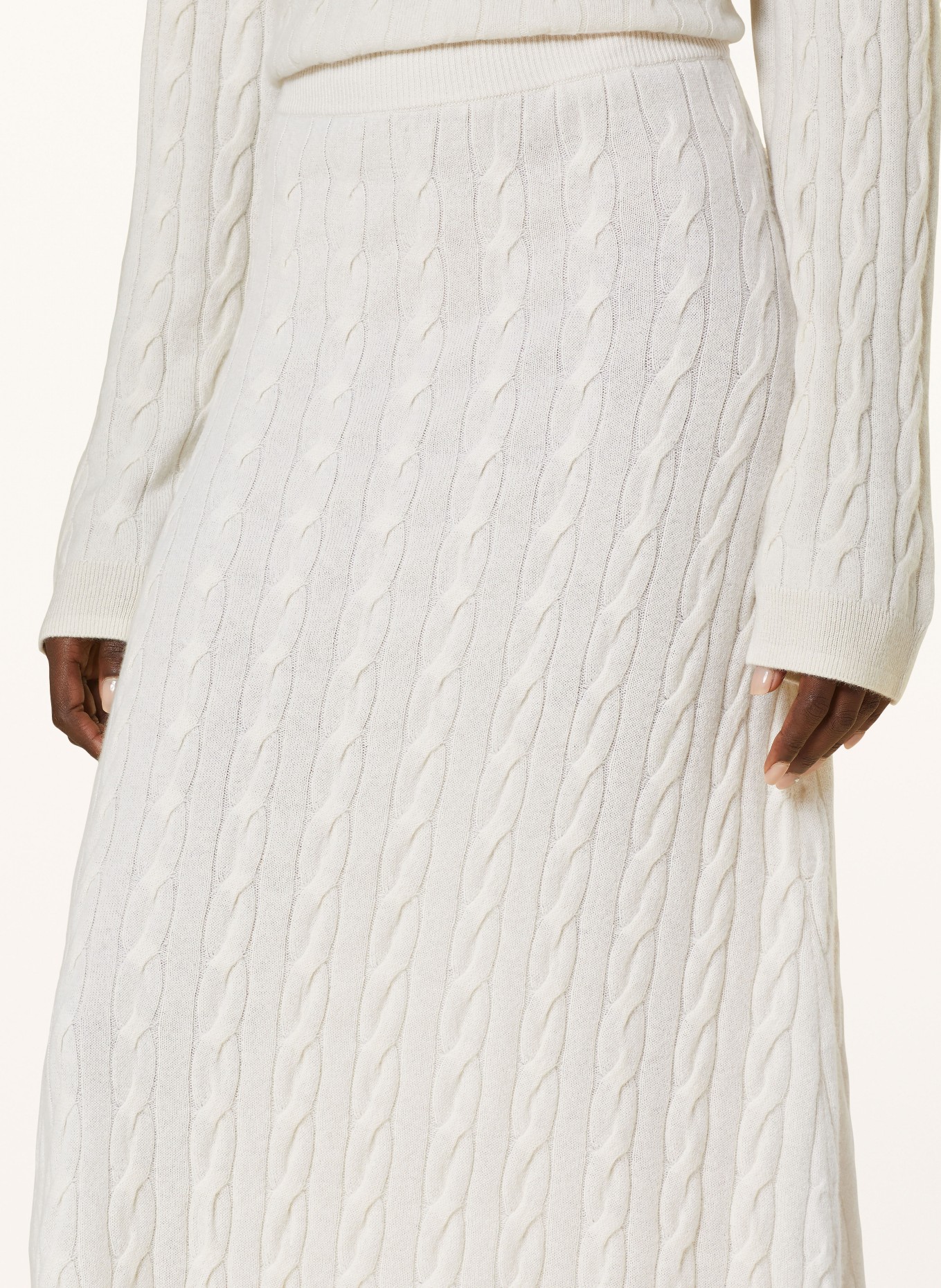LISA YANG Knit skirt in cashmere, Color: ECRU (Image 4)