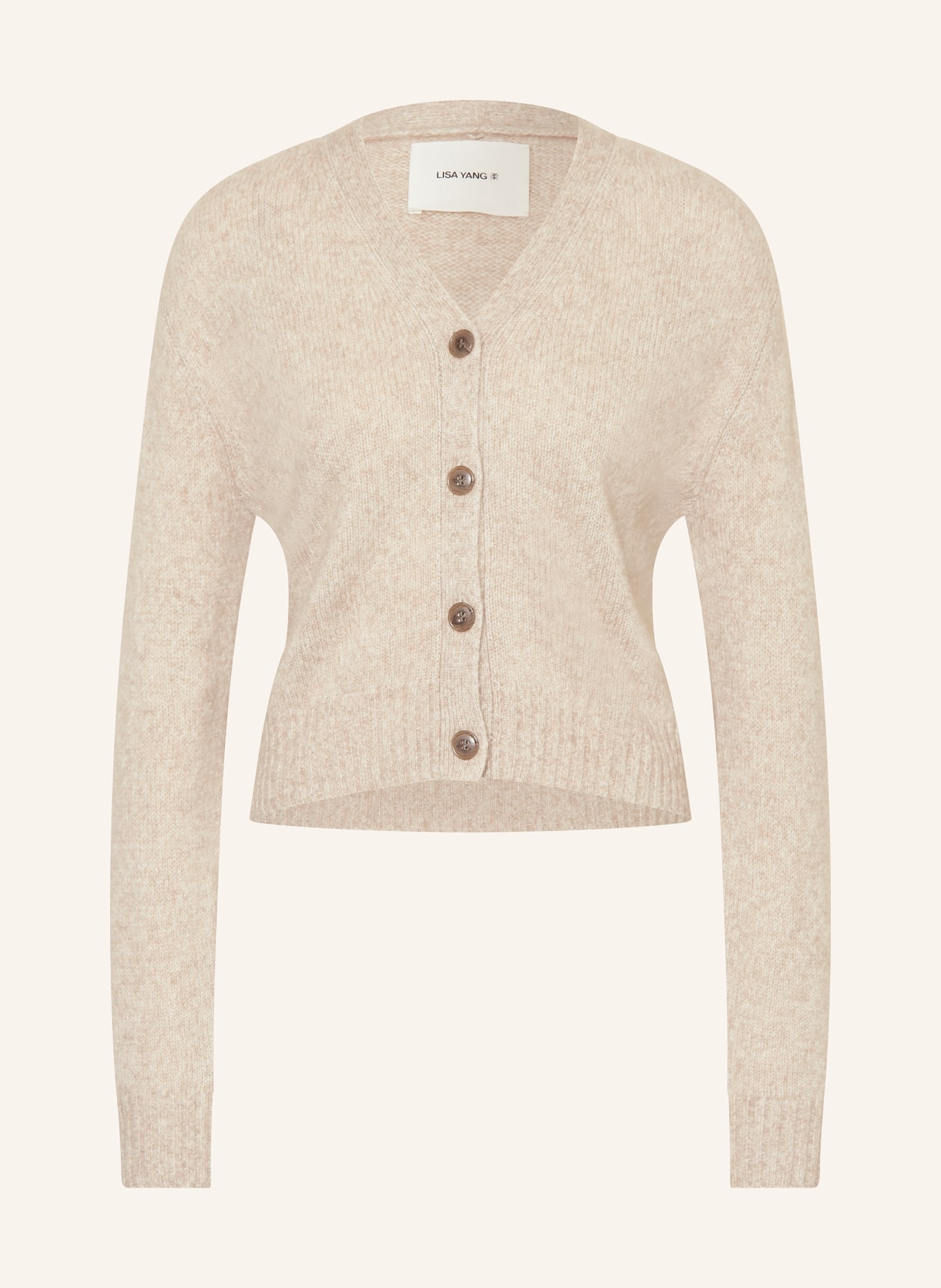 LISA YANG Cardigan made of cashmere with silk, Color: LIGHT BROWN (Image 1)