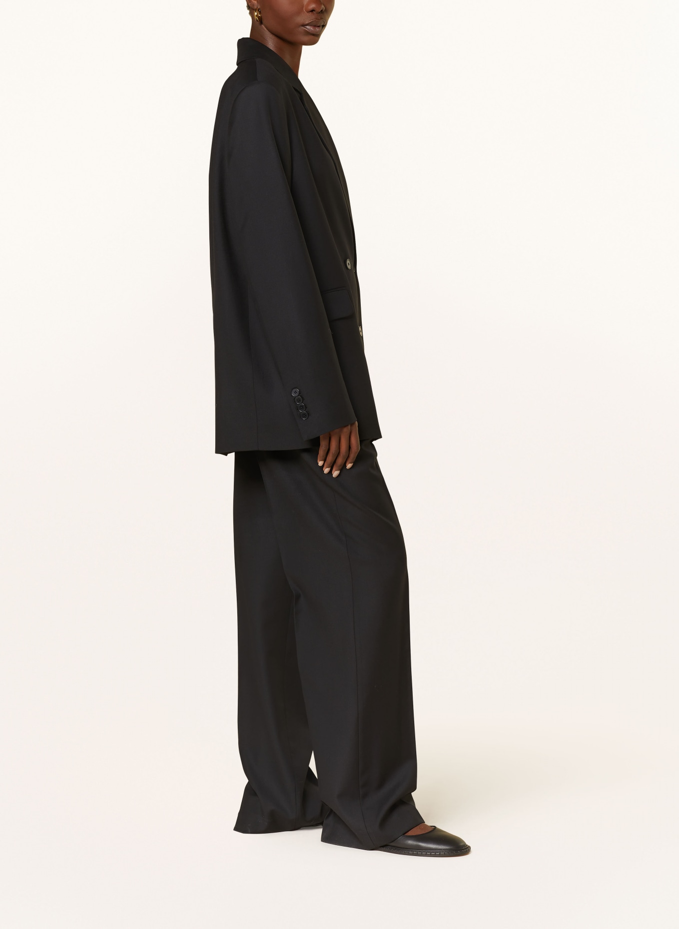 LOULOU STUDIO Wide leg trousers SBIRU, Color: BLACK (Image 4)
