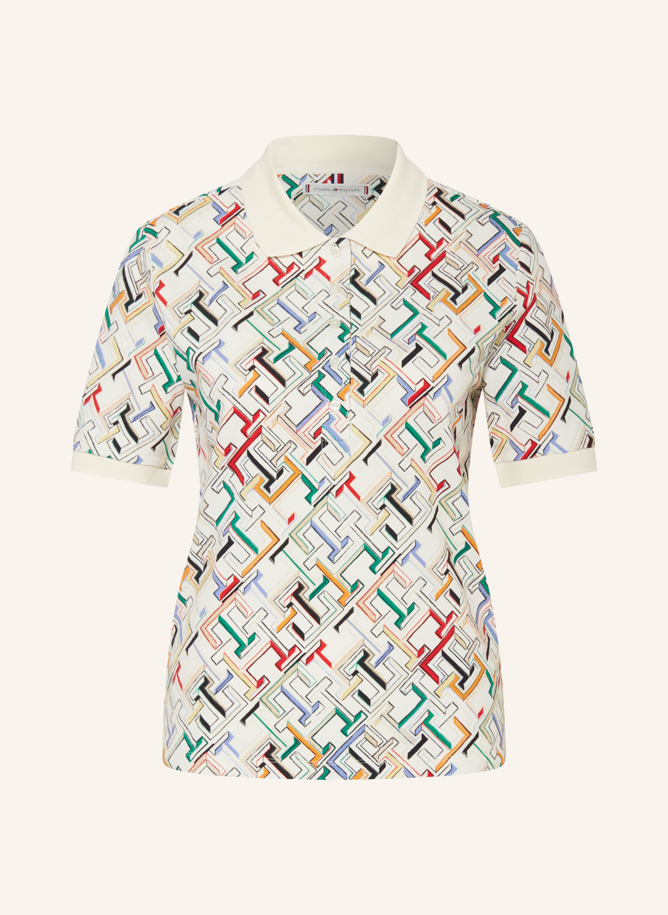 TOMMY HILFIGER Piqué-Poloshirt, Farbe: ECRU (Bild 1)