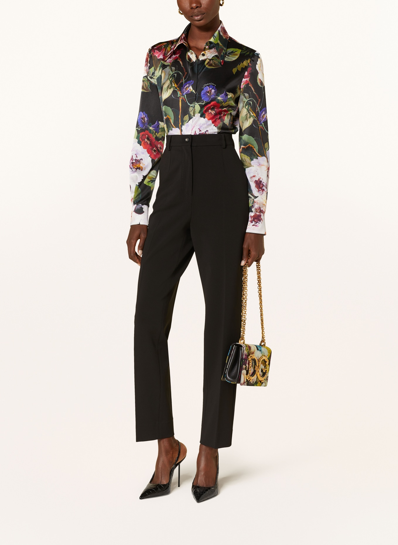 DOLCE & GABBANA Shirt blouse in silk, Color: BLACK/ RED/ GREEN (Image 2)