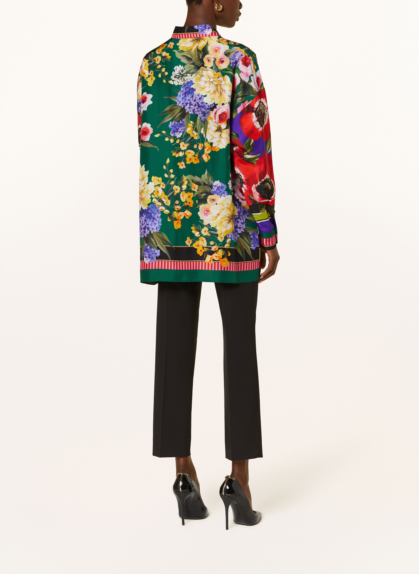 DOLCE & GABBANA Shirt blouse in silk, Color: BLACK/ RED/ GREEN (Image 3)