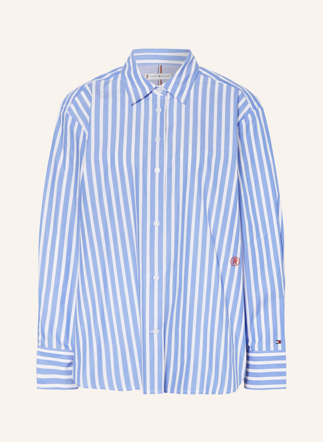 TOMMY HILFIGER Shirt blouse, Color: WHITE/ LIGHT BLUE (Image 1)