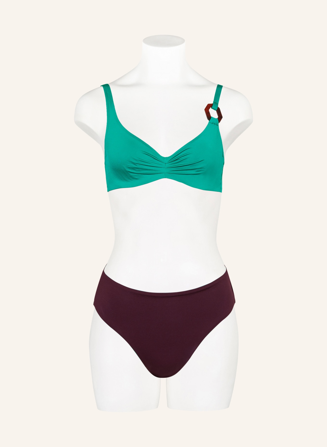 ANDRES SARDA High-waist bikini bottoms OUKA reversible, Color: GREEN/ DARK RED (Image 4)