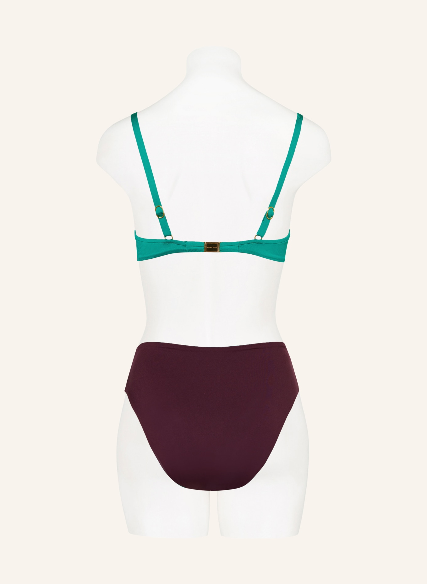 ANDRES SARDA High-waist bikini bottoms OUKA reversible, Color: GREEN/ DARK RED (Image 5)