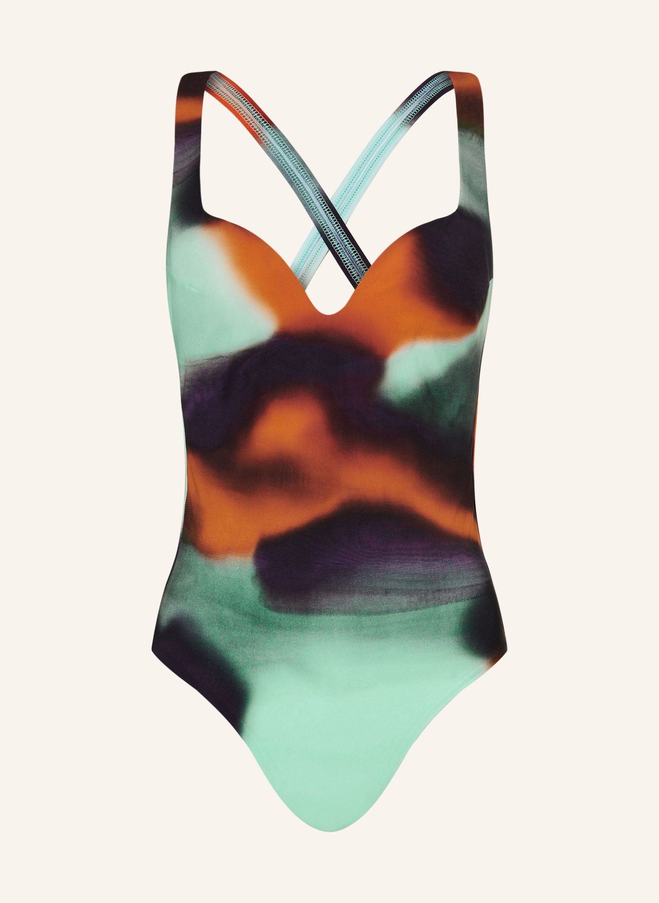 ANDRES SARDA Swimsuit RINKO, Color: MINT/ DARK ORANGE/ DARK BROWN (Image 1)