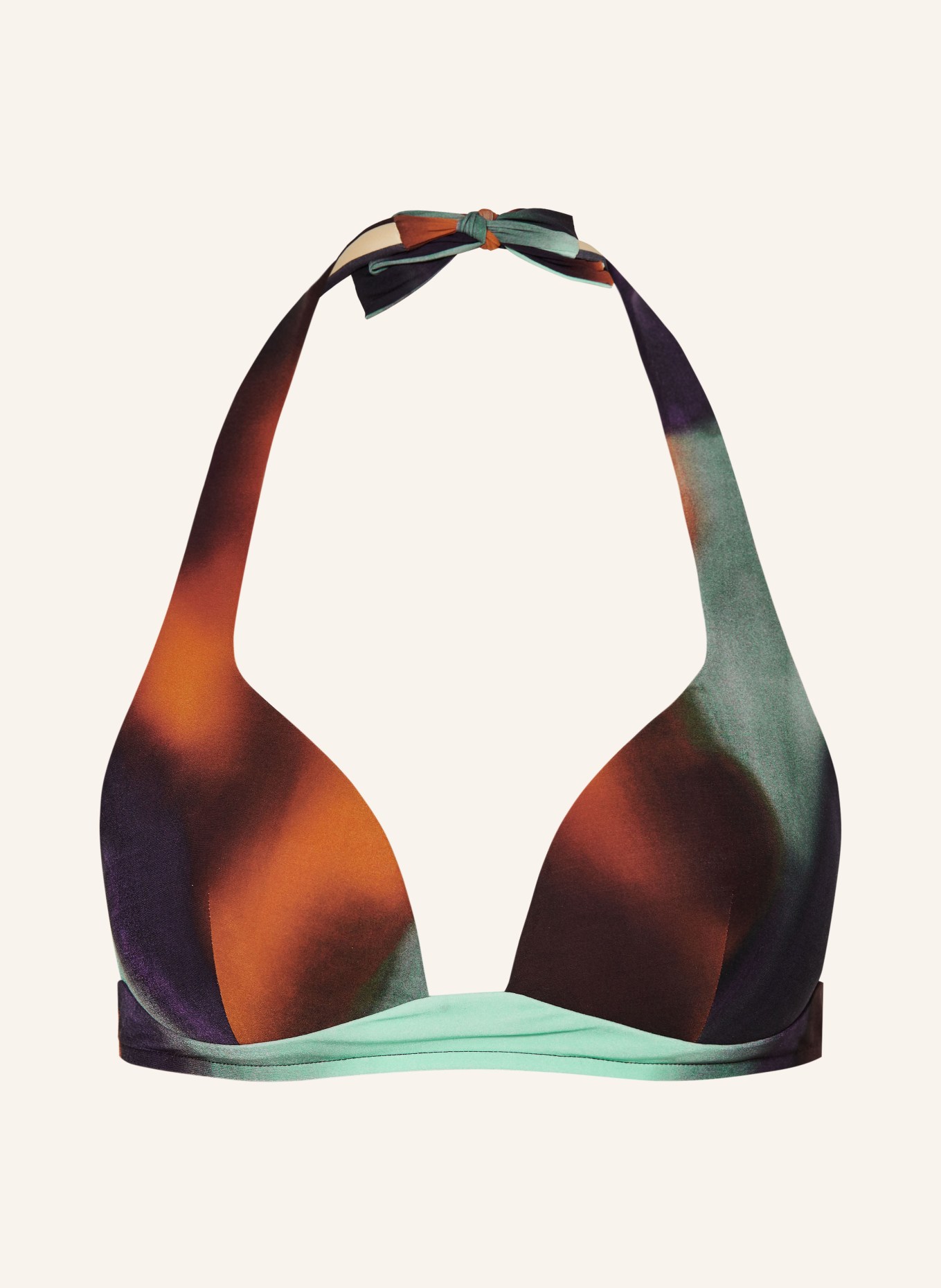 ANDRES SARDA Triangle bikini top RINKO, Color: DARK ORANGE/ MINT/ DARK BROWN (Image 1)
