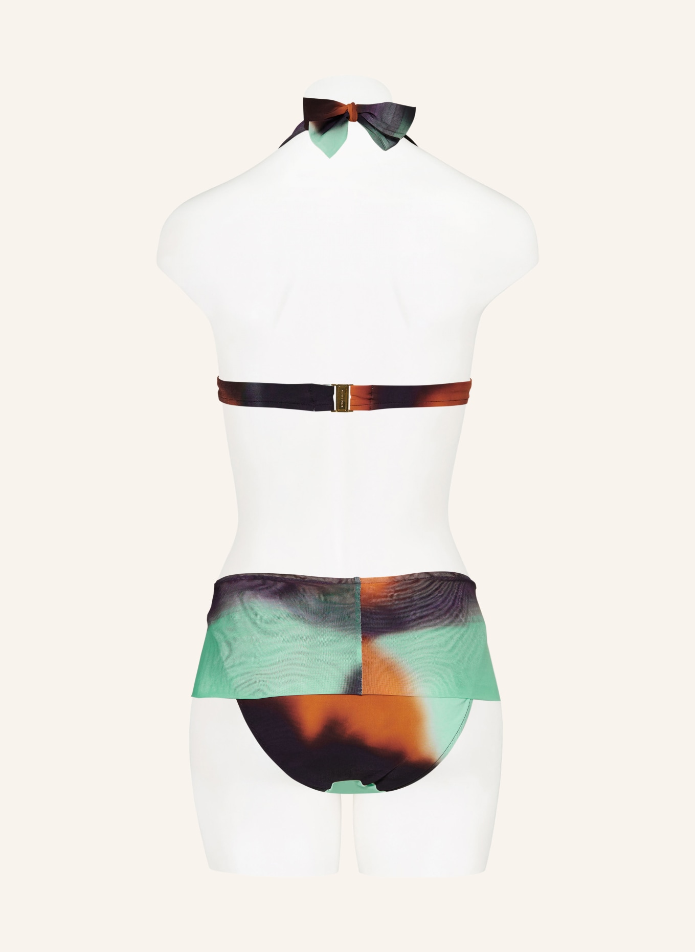 ANDRES SARDA Triangle bikini top RINKO, Color: DARK ORANGE/ MINT/ DARK BROWN (Image 3)