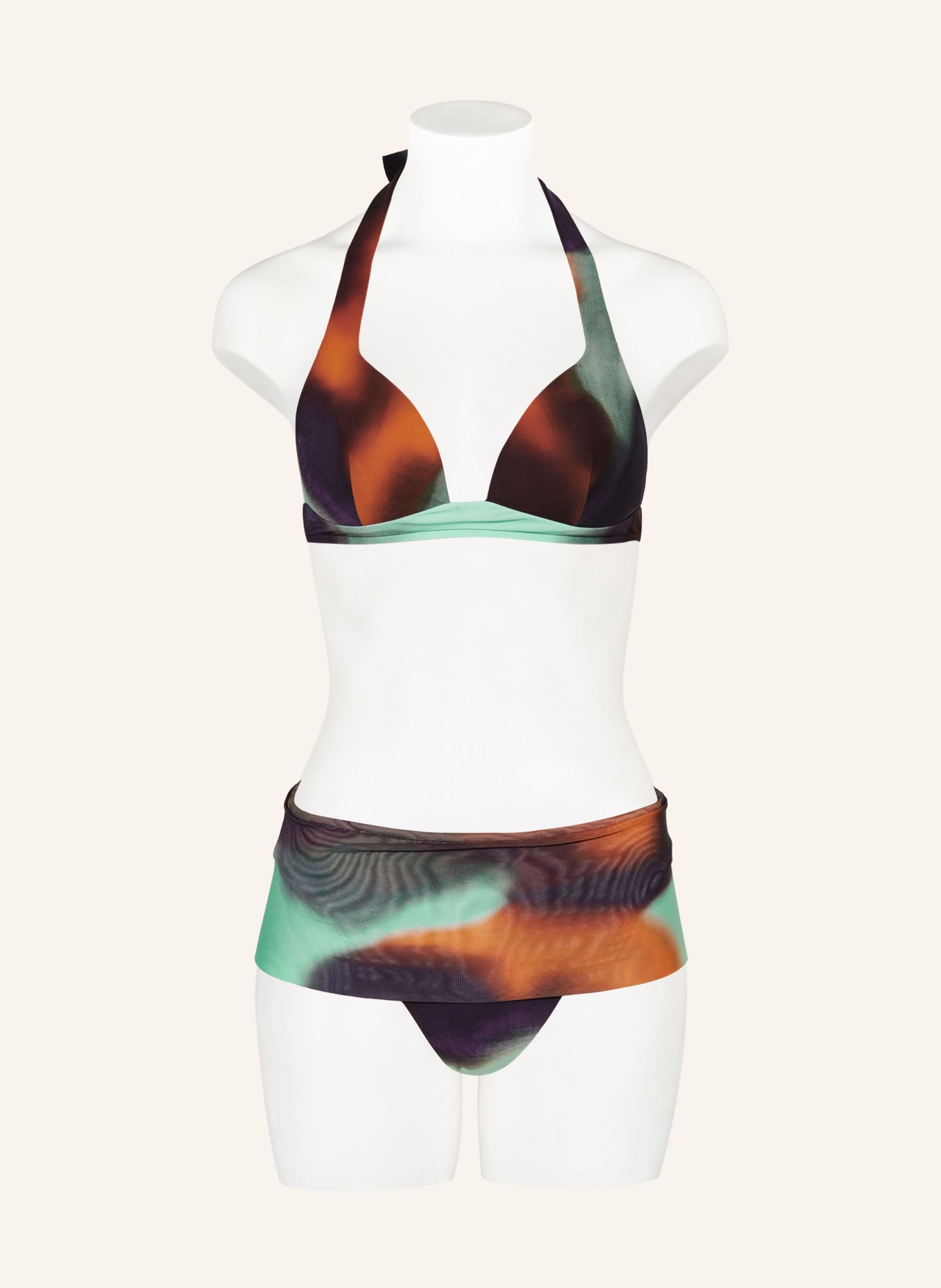 ANDRES SARDA Basic bikini bottoms RINKO, Color: DARK ORANGE/ DARK BROWN/ MINT (Image 2)