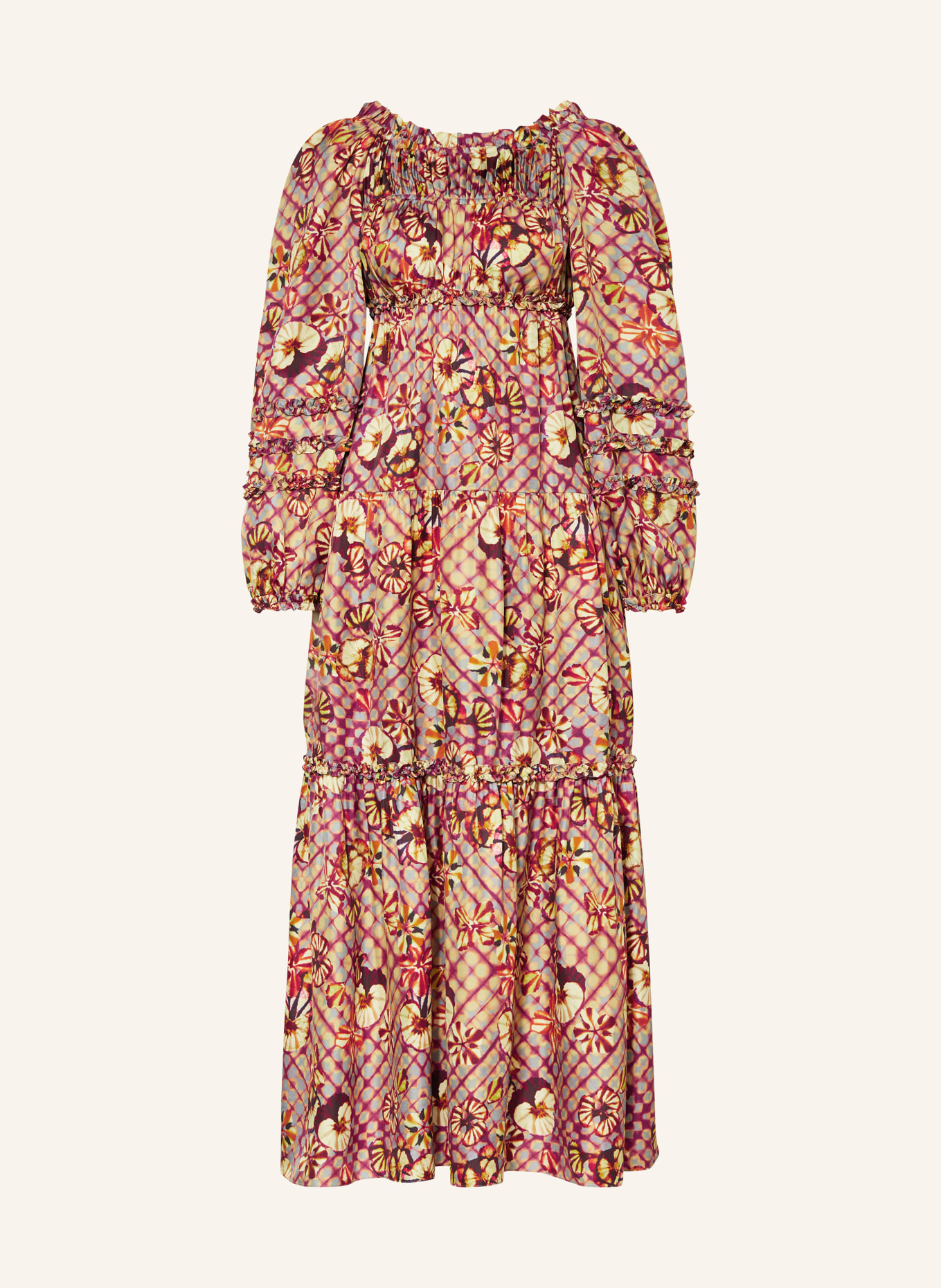 ULLA JOHNSON Sukienka z jedwabiu ANASTASIA, Kolor: LILA/ ŻÓŁTY/ GRANATOWY (Obrazek 1)