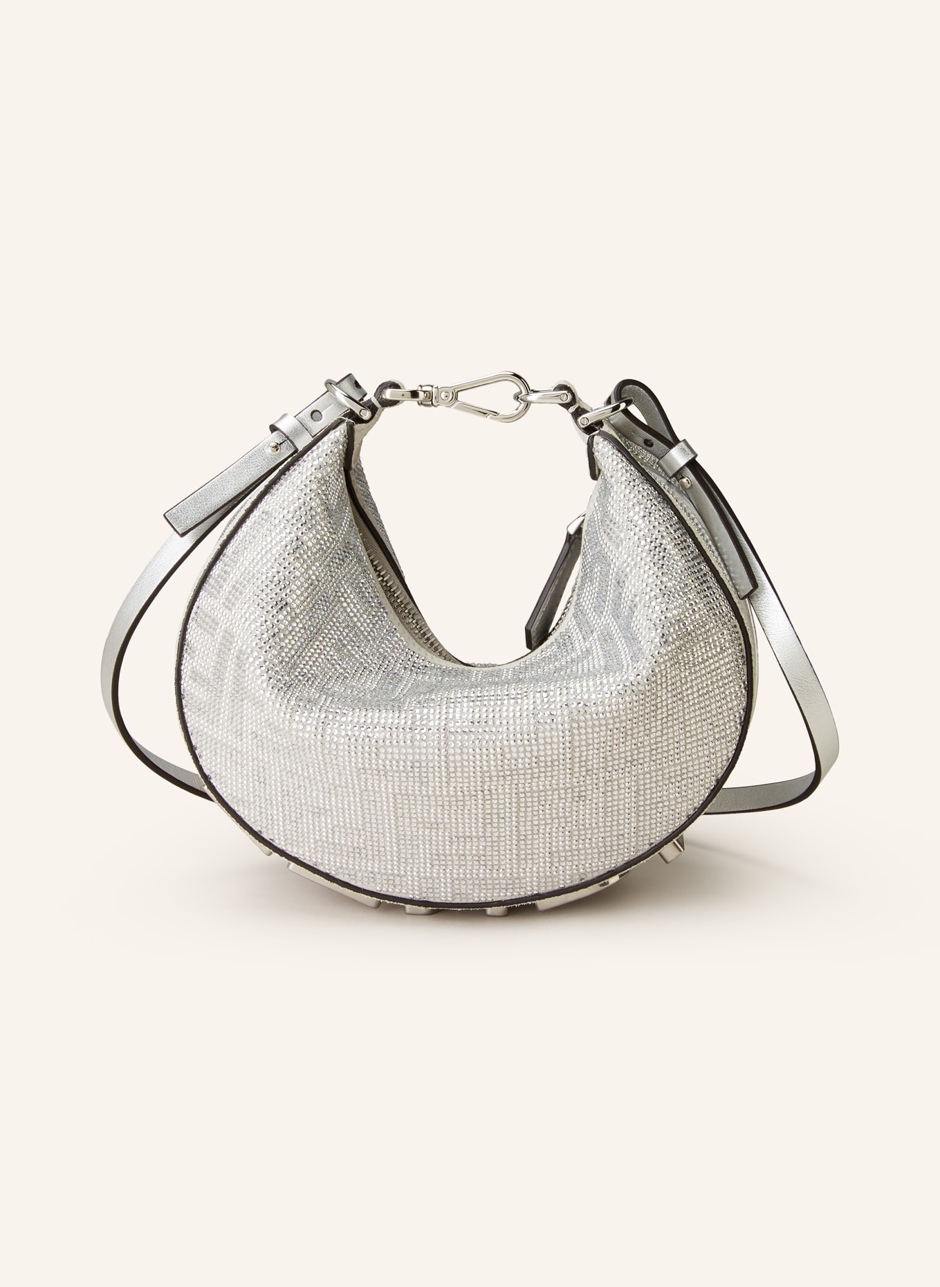 FENDI Handbag FENDIGRAPHY MINI with decorative gems, Color: SILVER (Image 1)