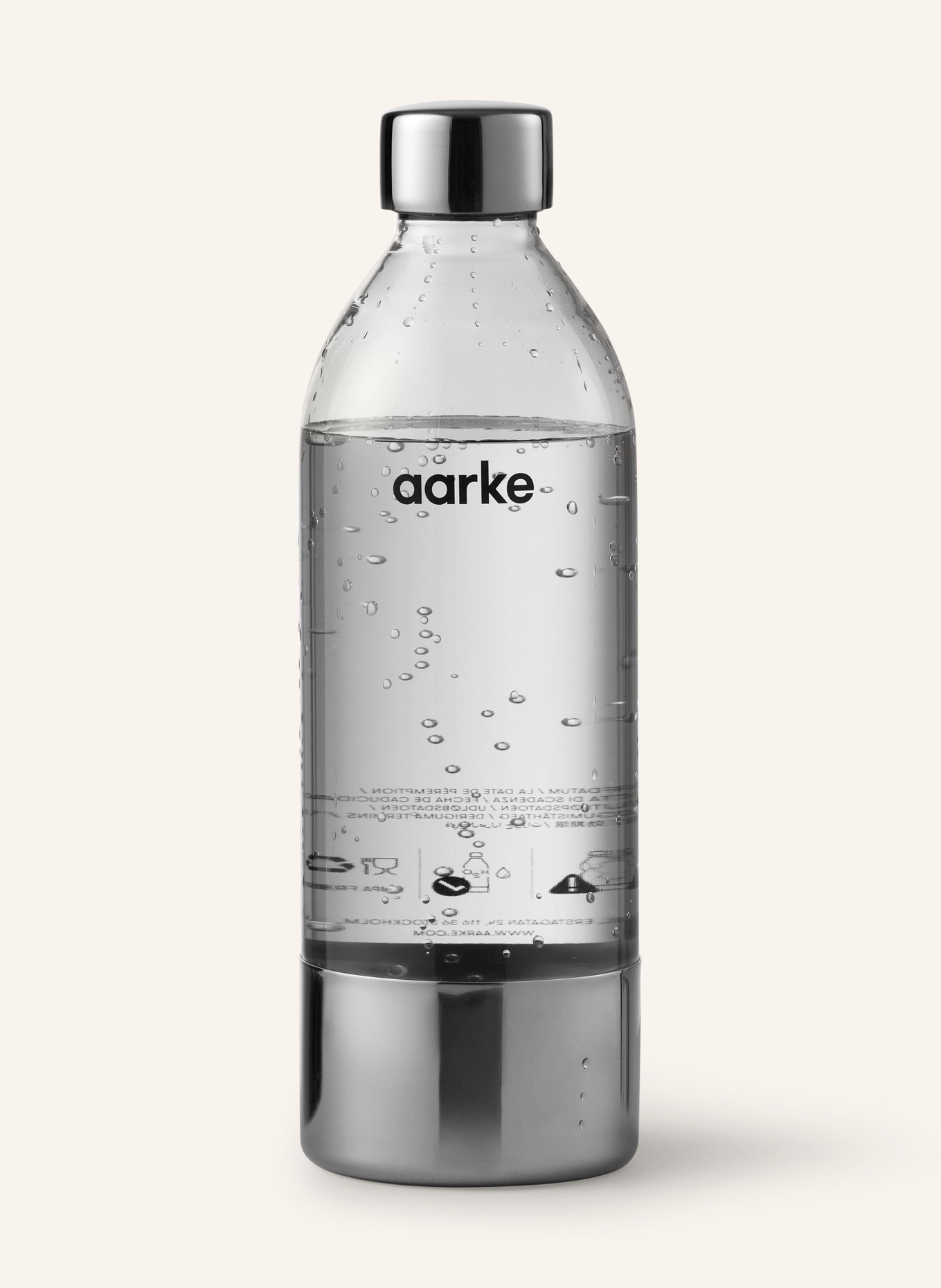 aarke Trinkflasche für Wassersprudler, Farbe: WEISS/ SILBER (Bild 1)