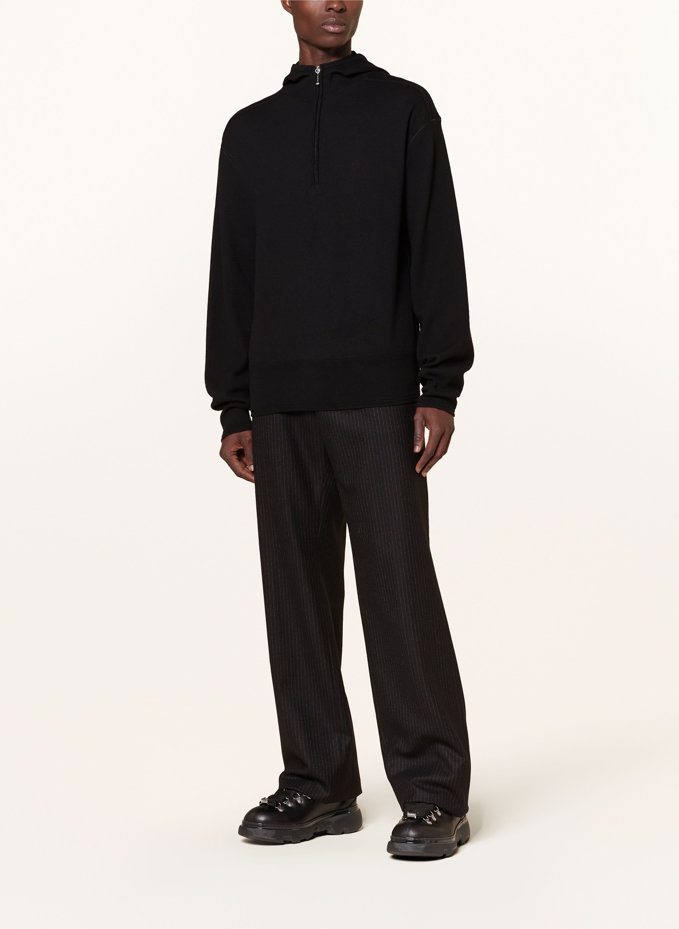 BURBERRY Knit hoodie, Color: BLACK (Image 2)