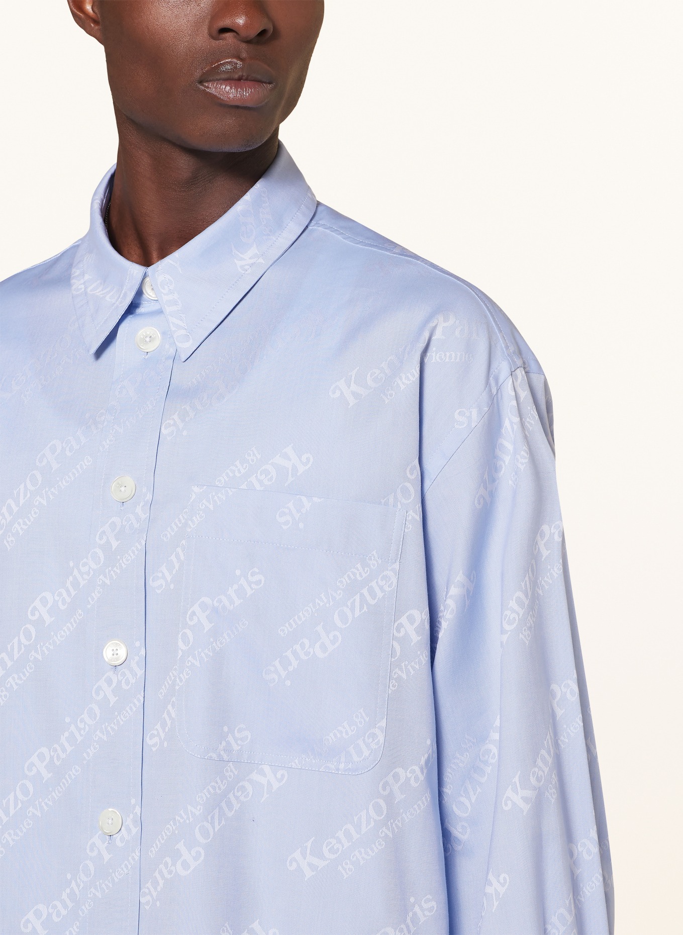 KENZO Oversized shirt comfort fit, Color: LIGHT BLUE (Image 4)
