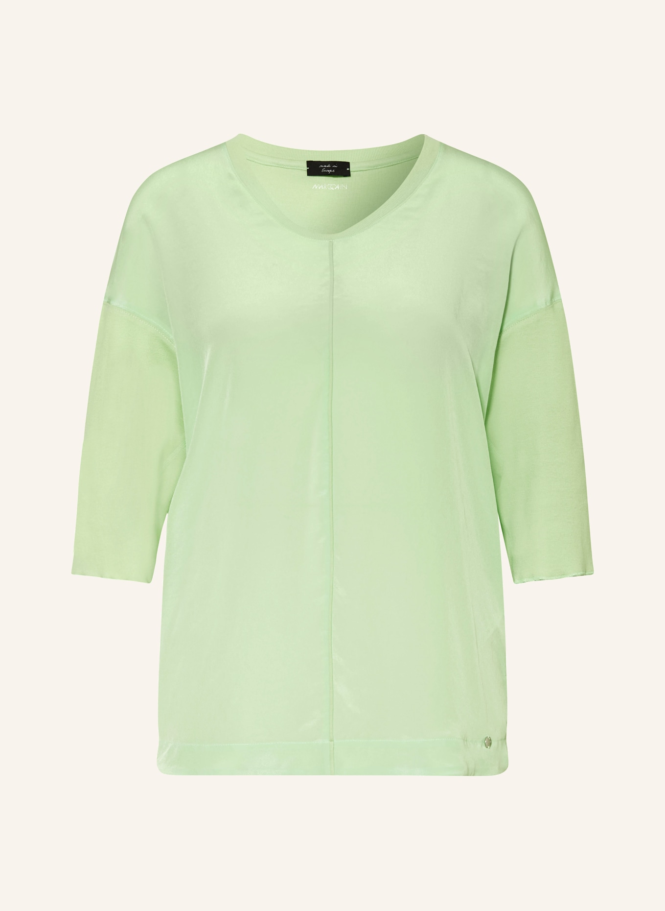 MARC CAIN Blusenshirt im Materialmix, Farbe: 531 light apple green (Bild 1)