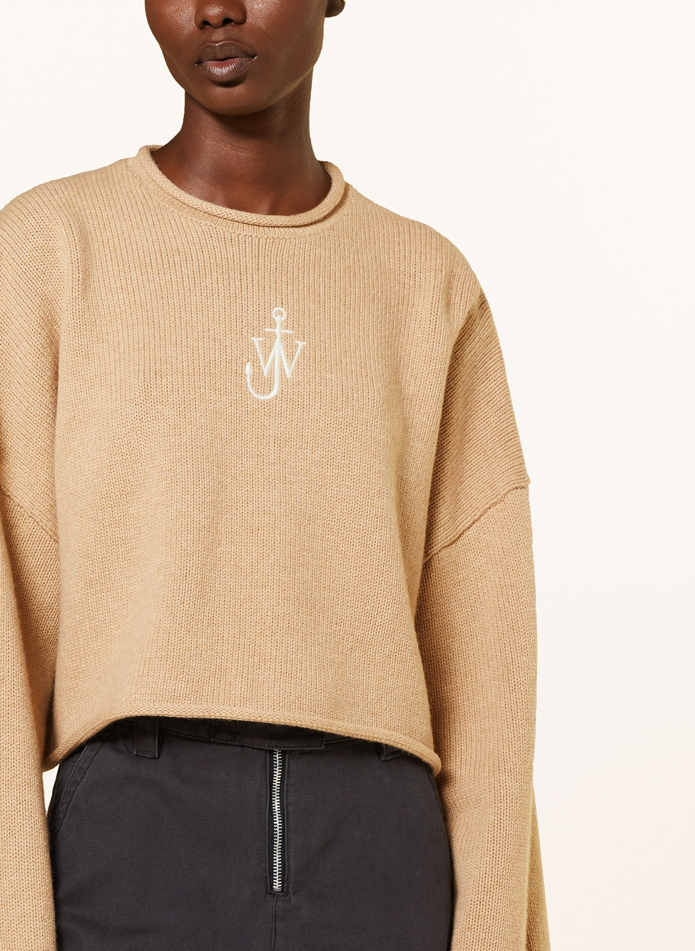 JW ANDERSON Cropped sweater, Color: BEIGE (Image 4)