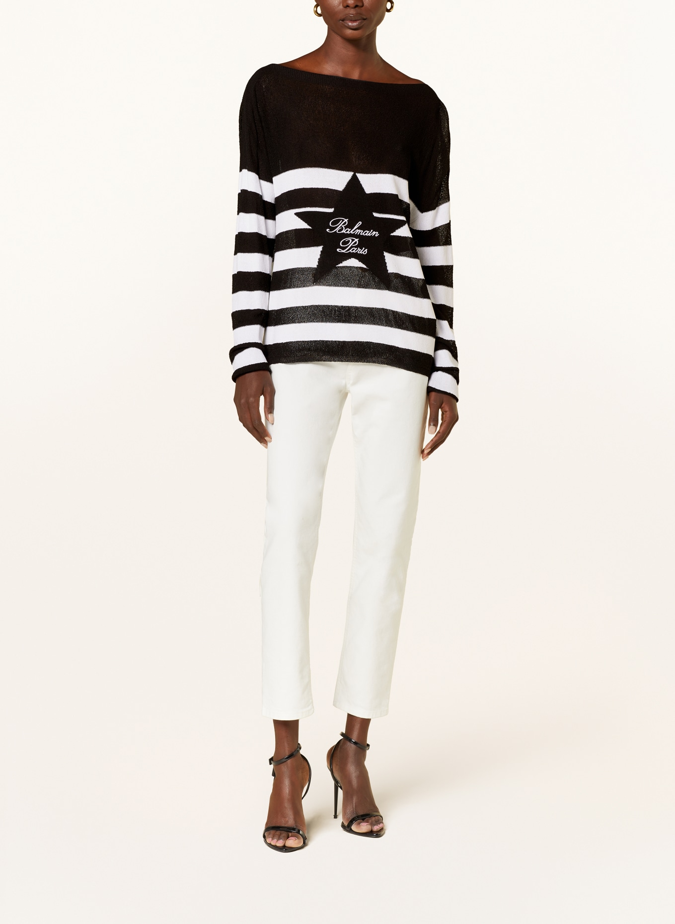 BALMAIN Sweater, Color: BLACK/ WHITE (Image 2)