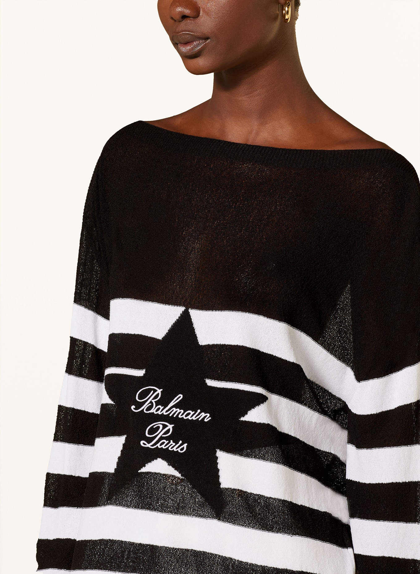 BALMAIN Sweater, Color: BLACK/ WHITE (Image 4)