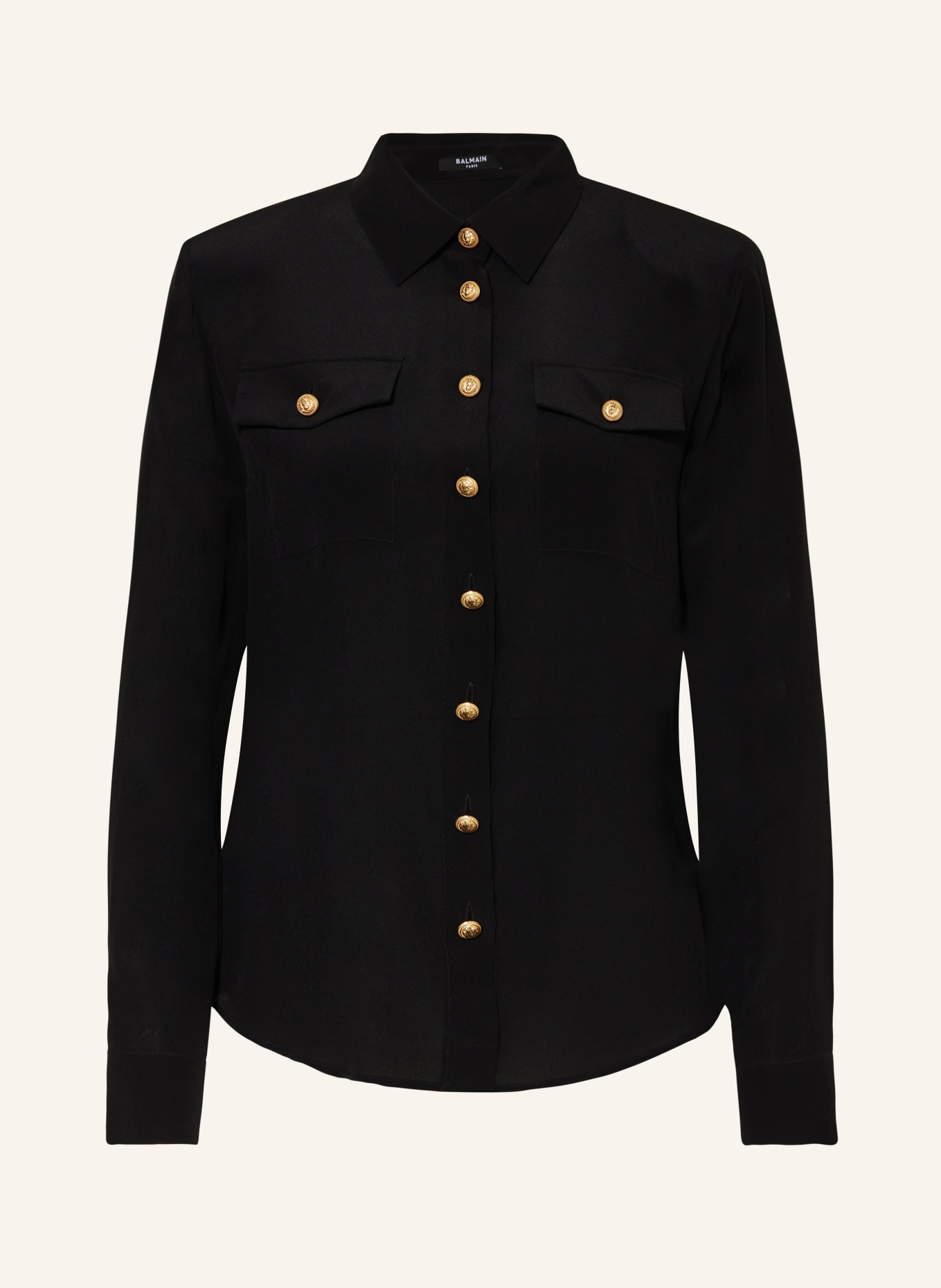 BALMAIN Shirt blouse in silk, Color: BLACK (Image 1)