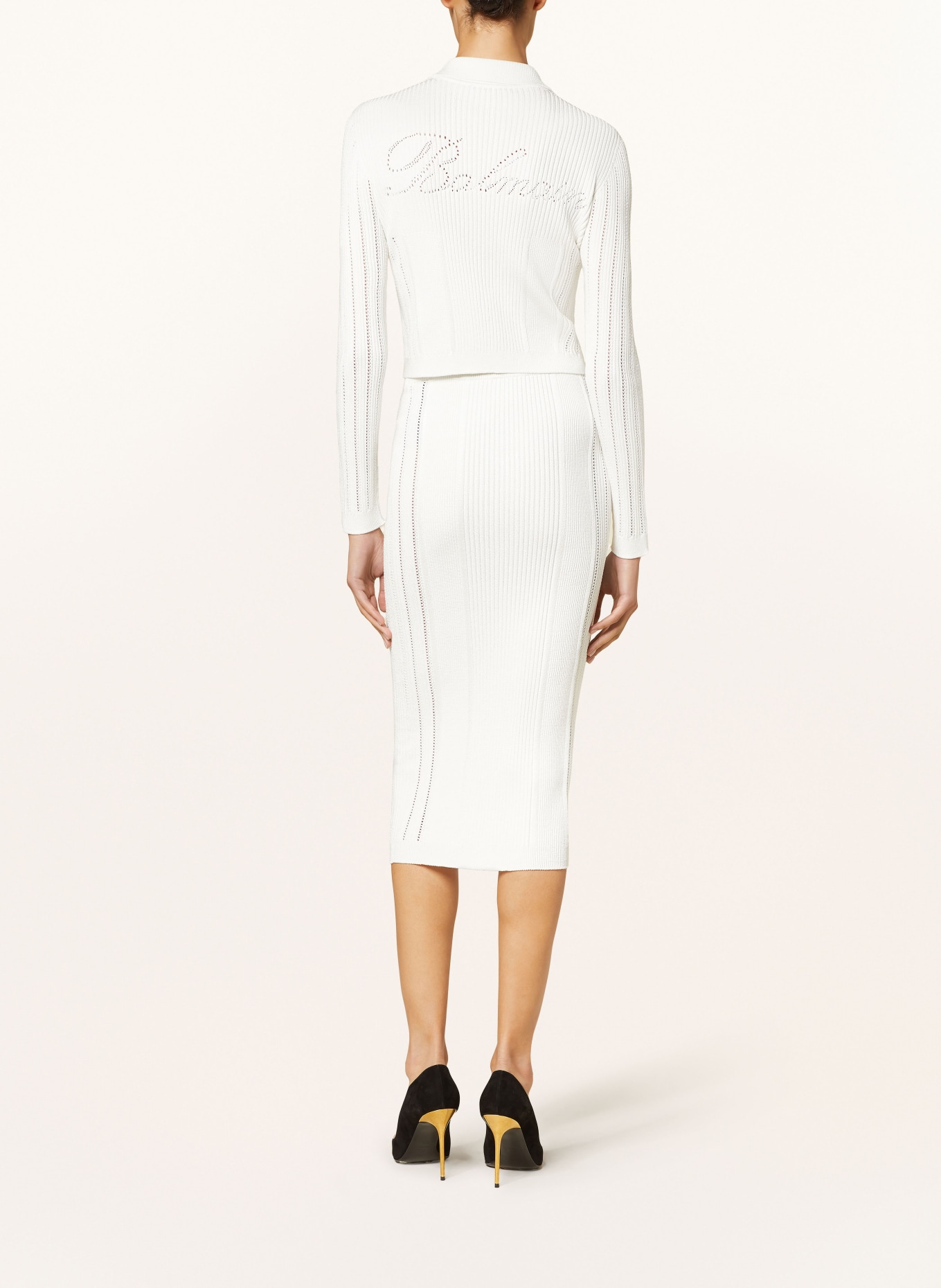 BALMAIN Knit skirt, Color: WHITE (Image 3)
