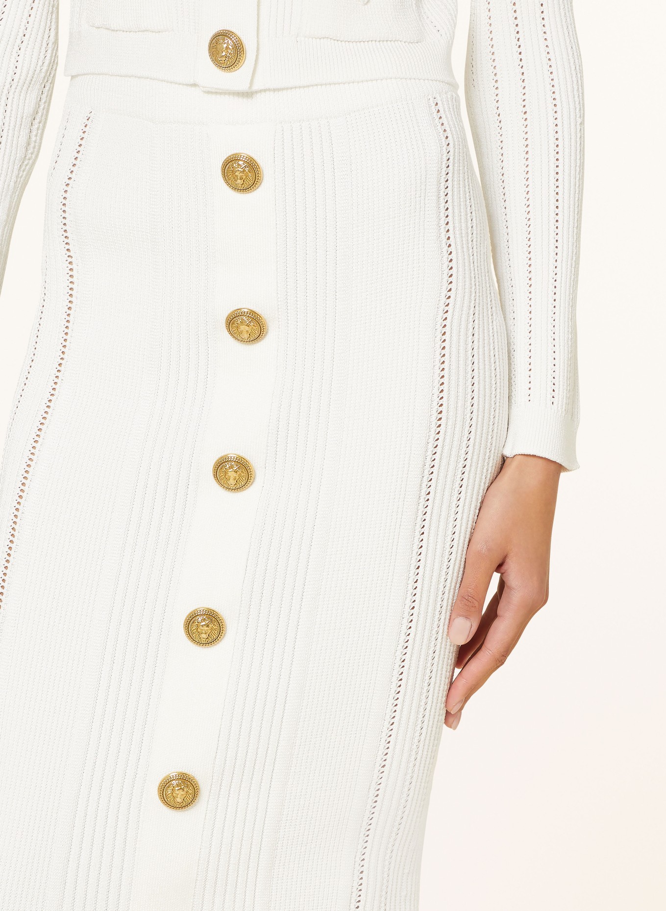 BALMAIN Knit skirt, Color: WHITE (Image 4)