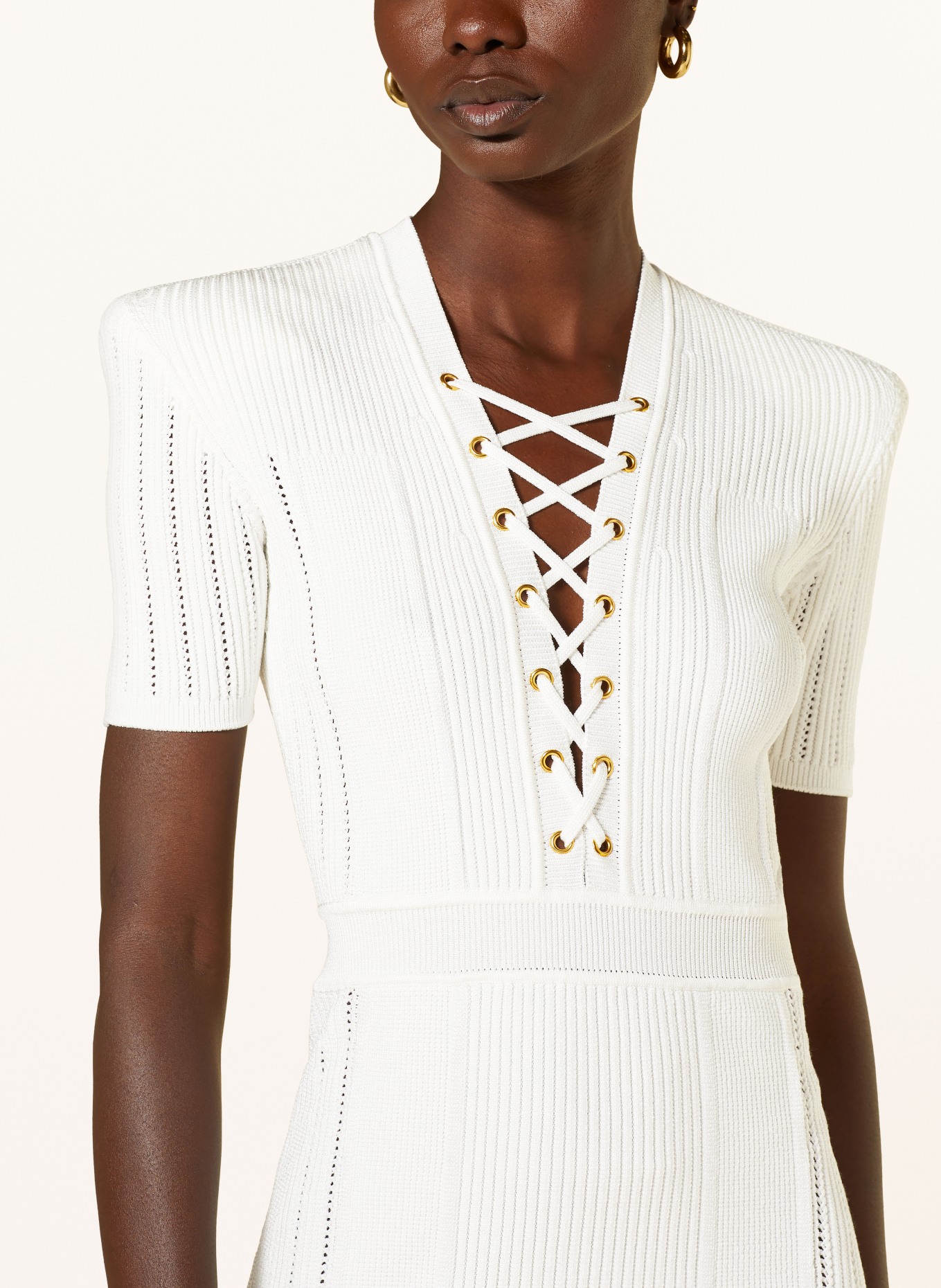 BALMAIN Knit dress in white