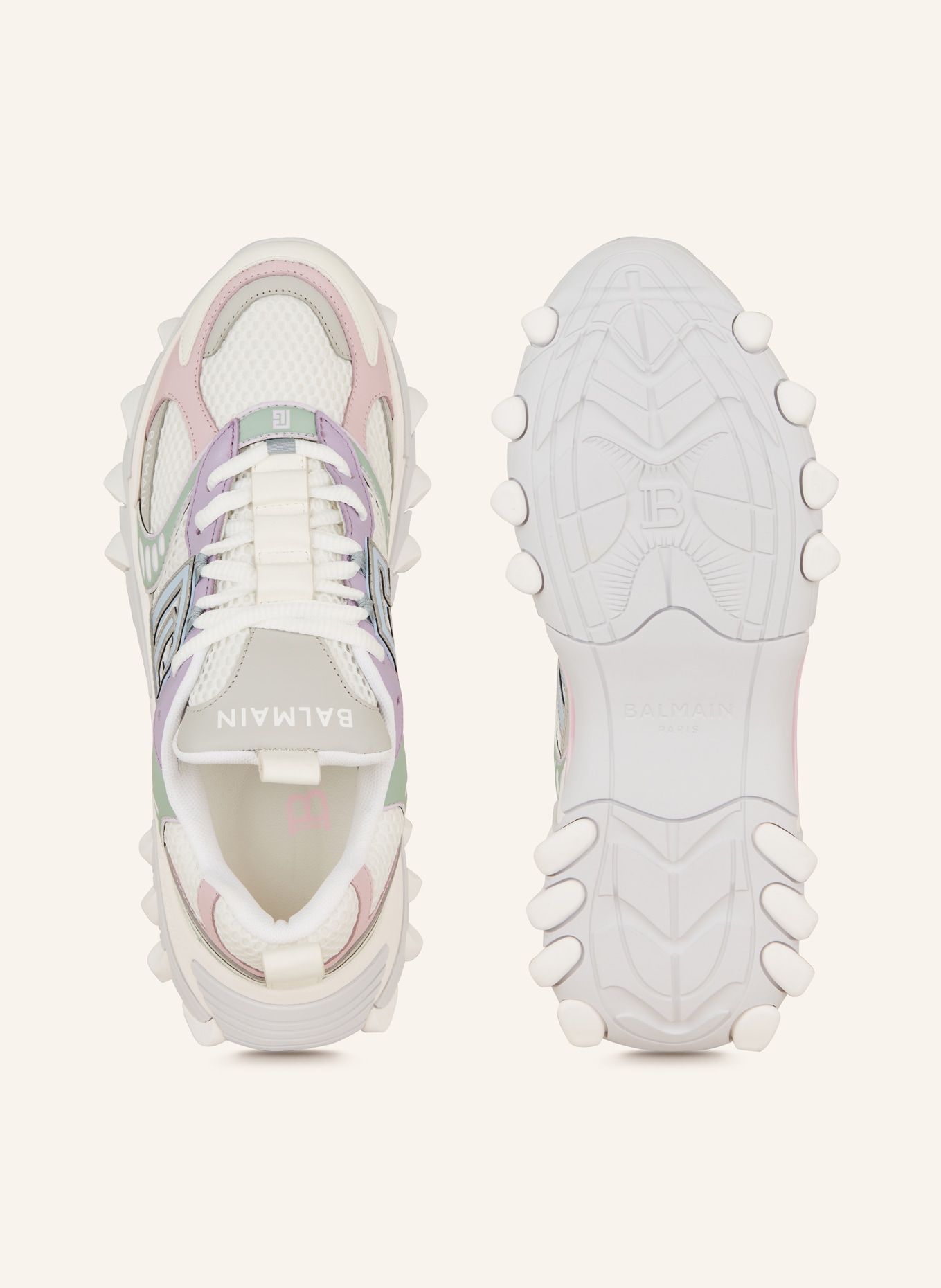 BALMAIN Sneakers B-EAST, Color: WHITE/ LIGHT PURPLE/ PINK (Image 5)