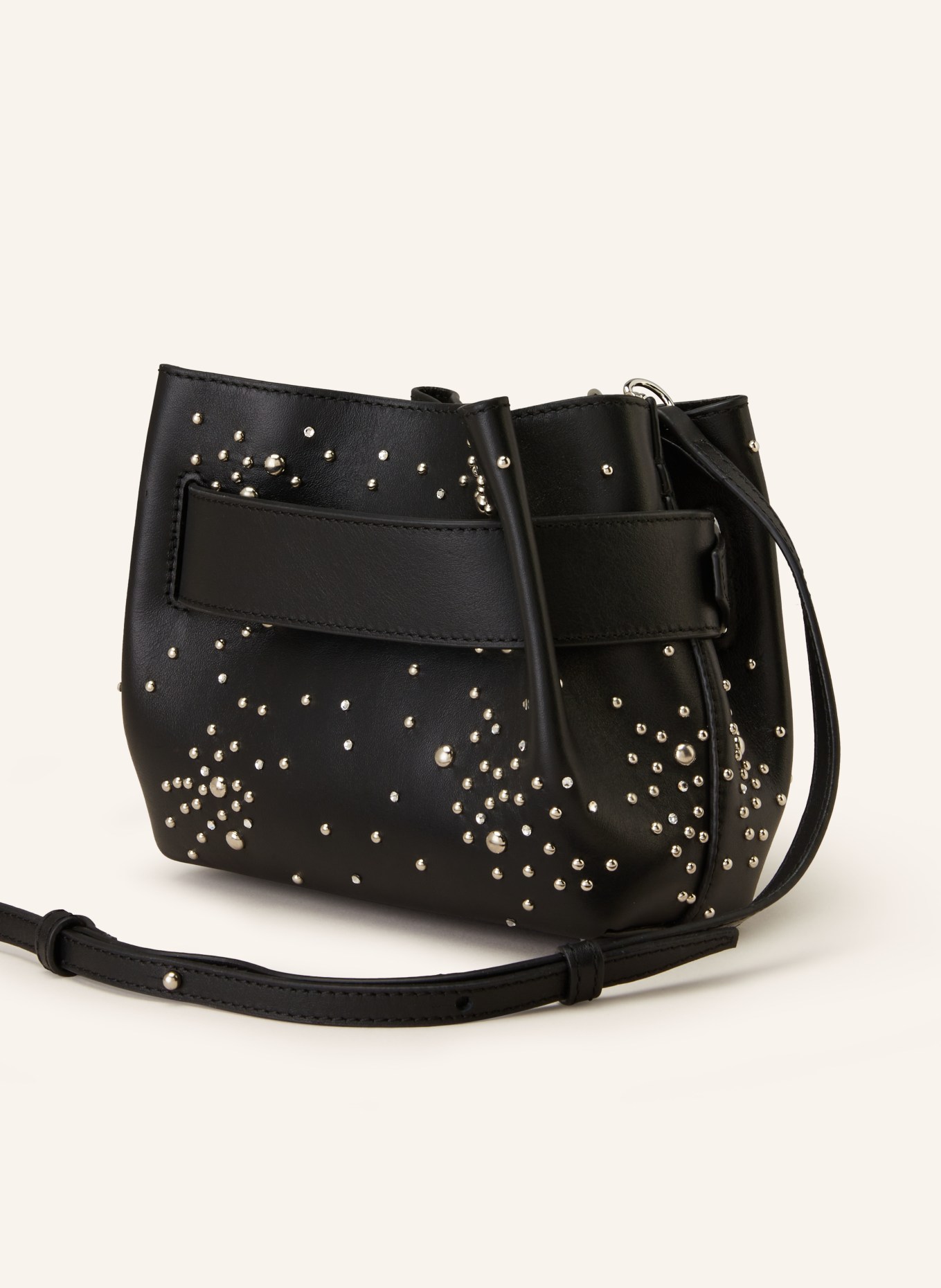 YUZEFI Crossbody bag SHROOM with decorative gems and rivets, Color: BLACK (Image 2)