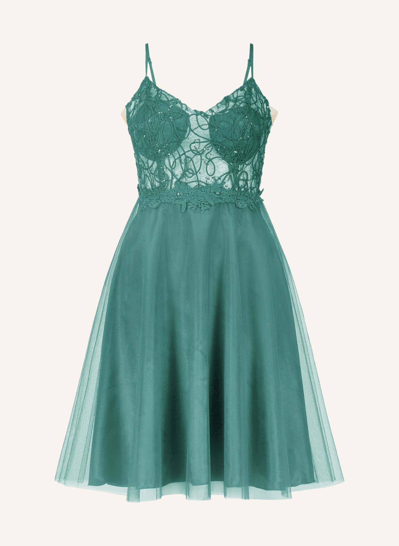Suddenly Princess Cocktail dress with sequins and lace, Color: GREEN (Image 1)