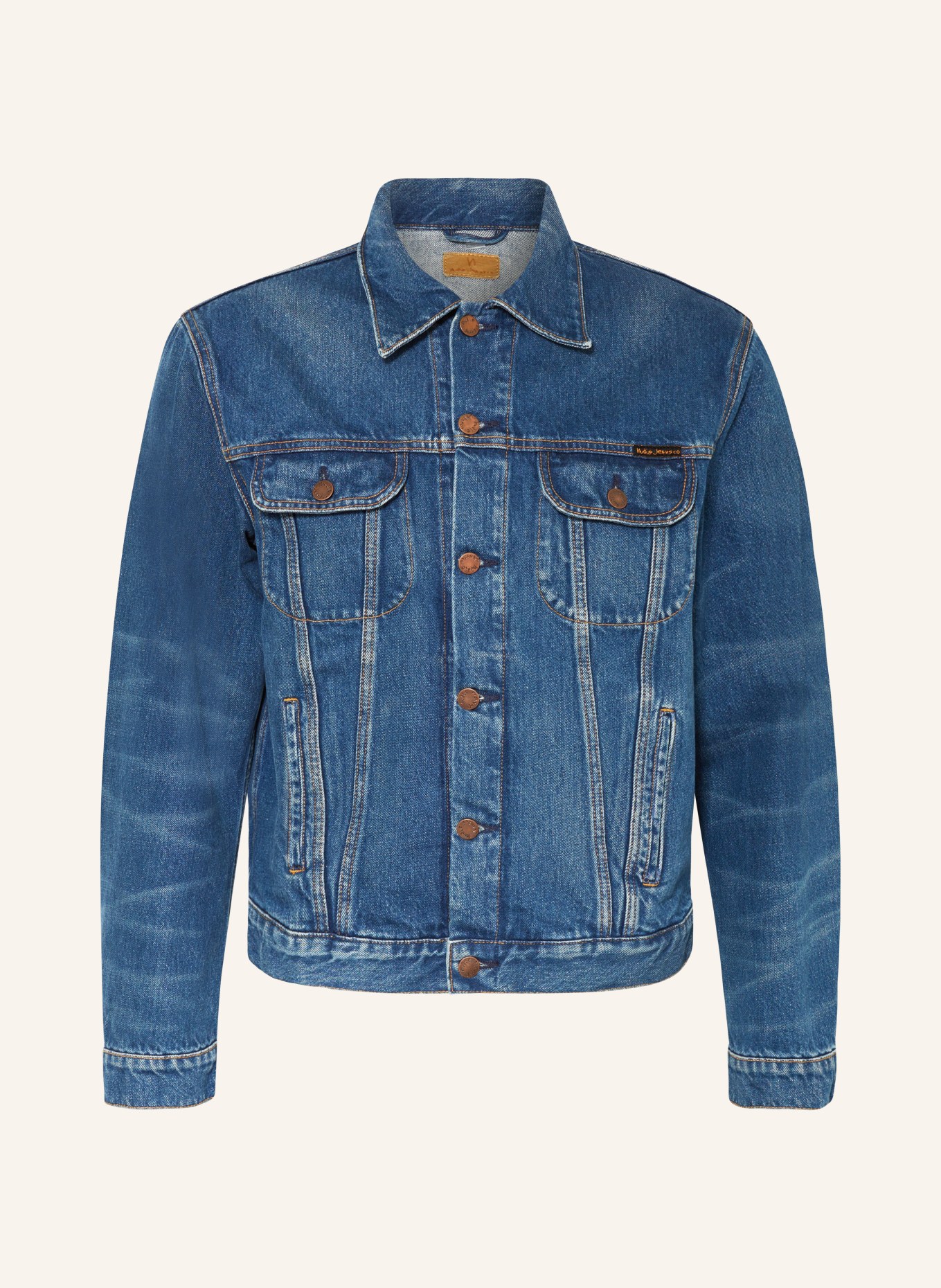 Nudie Jeans Denim jacket DANNY GREASY, Color: DARK BLUE (Image 1)