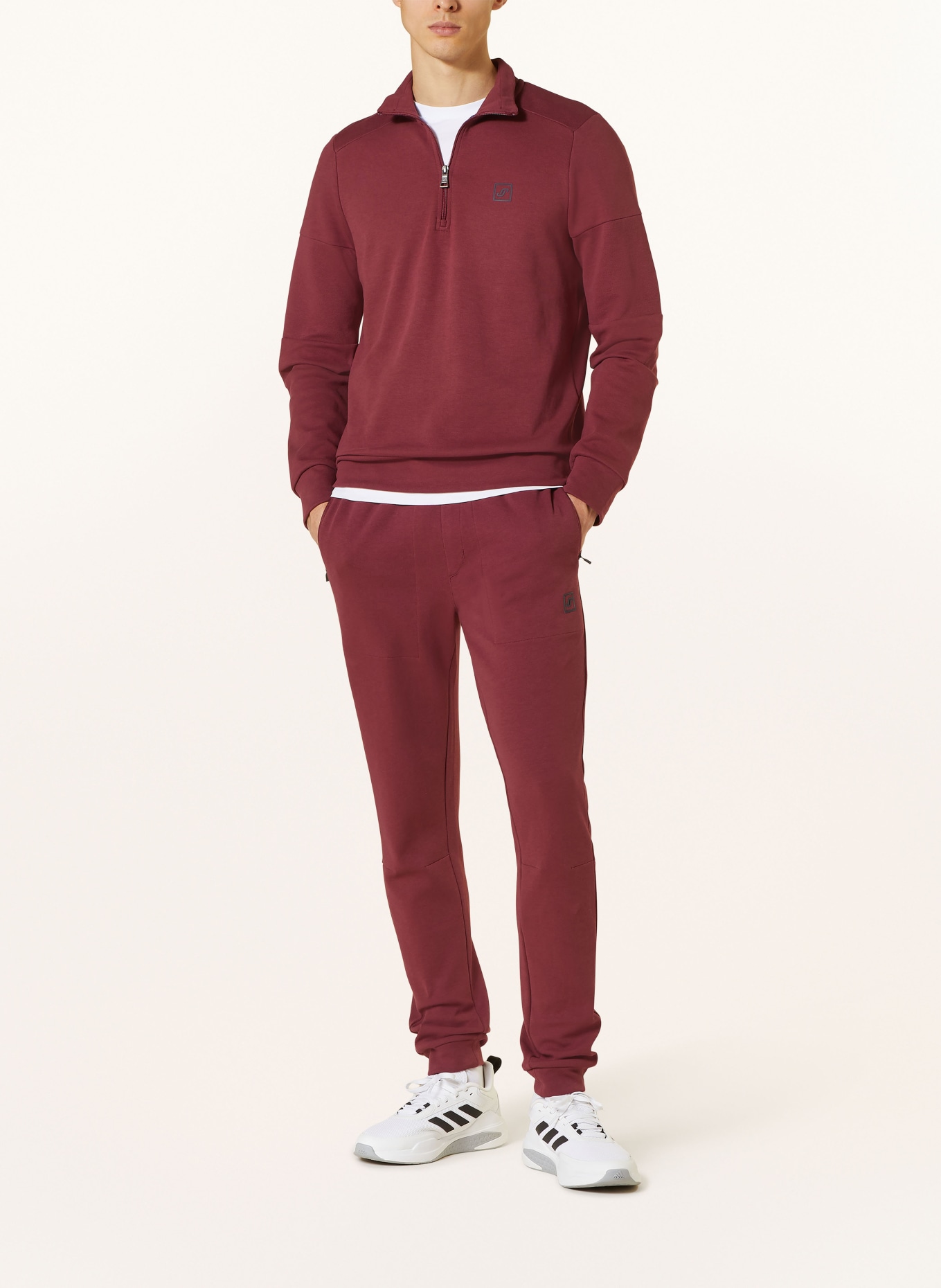JOY sportswear Sweat fabric half-zip sweater ARMIN, Color: DARK RED (Image 2)