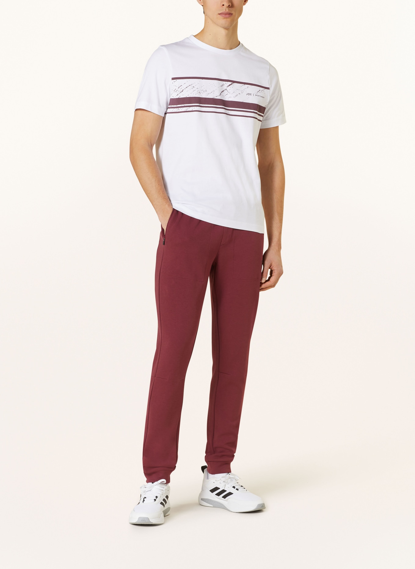 JOY sportswear T-shirt SASHA, Color: WHITE/ DARK RED (Image 2)