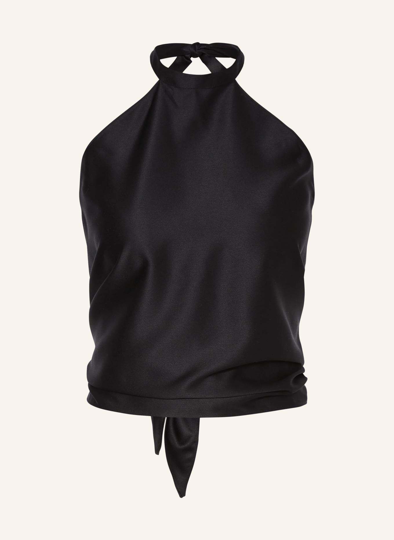 Juvia Halter neck top SISSY made of satin, Color: BLACK (Image 1)