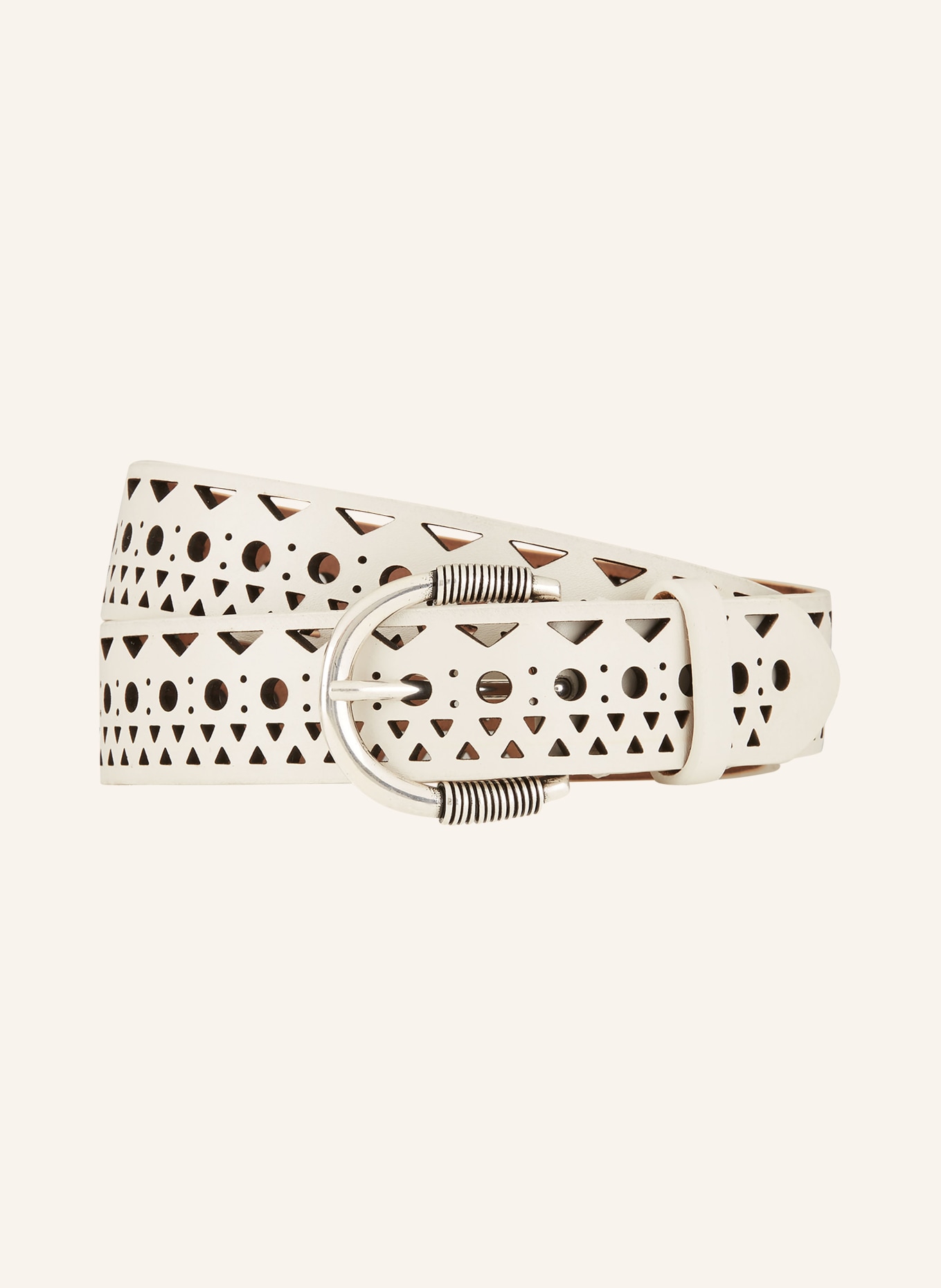 Reptile's House Leather belt, Color: BEIGE (Image 1)