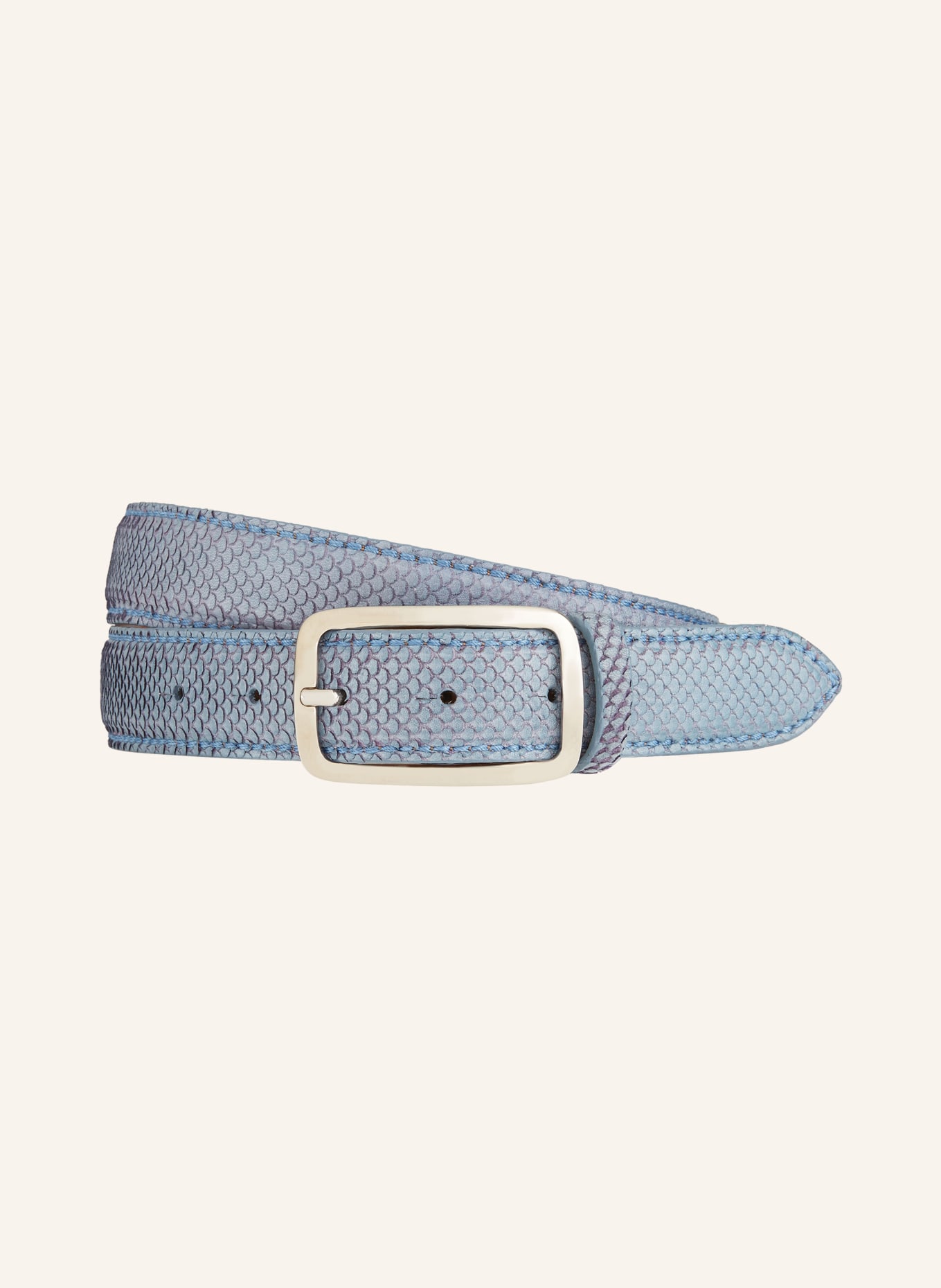 Reptile's House Leather belt, Color: LIGHT BLUE (Image 1)