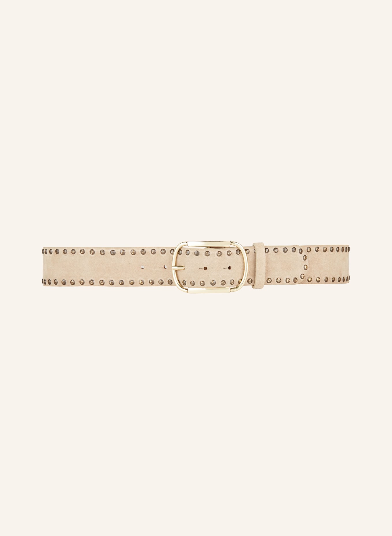 Reptile's House Leather belt with rivets, Color: BEIGE (Image 2)