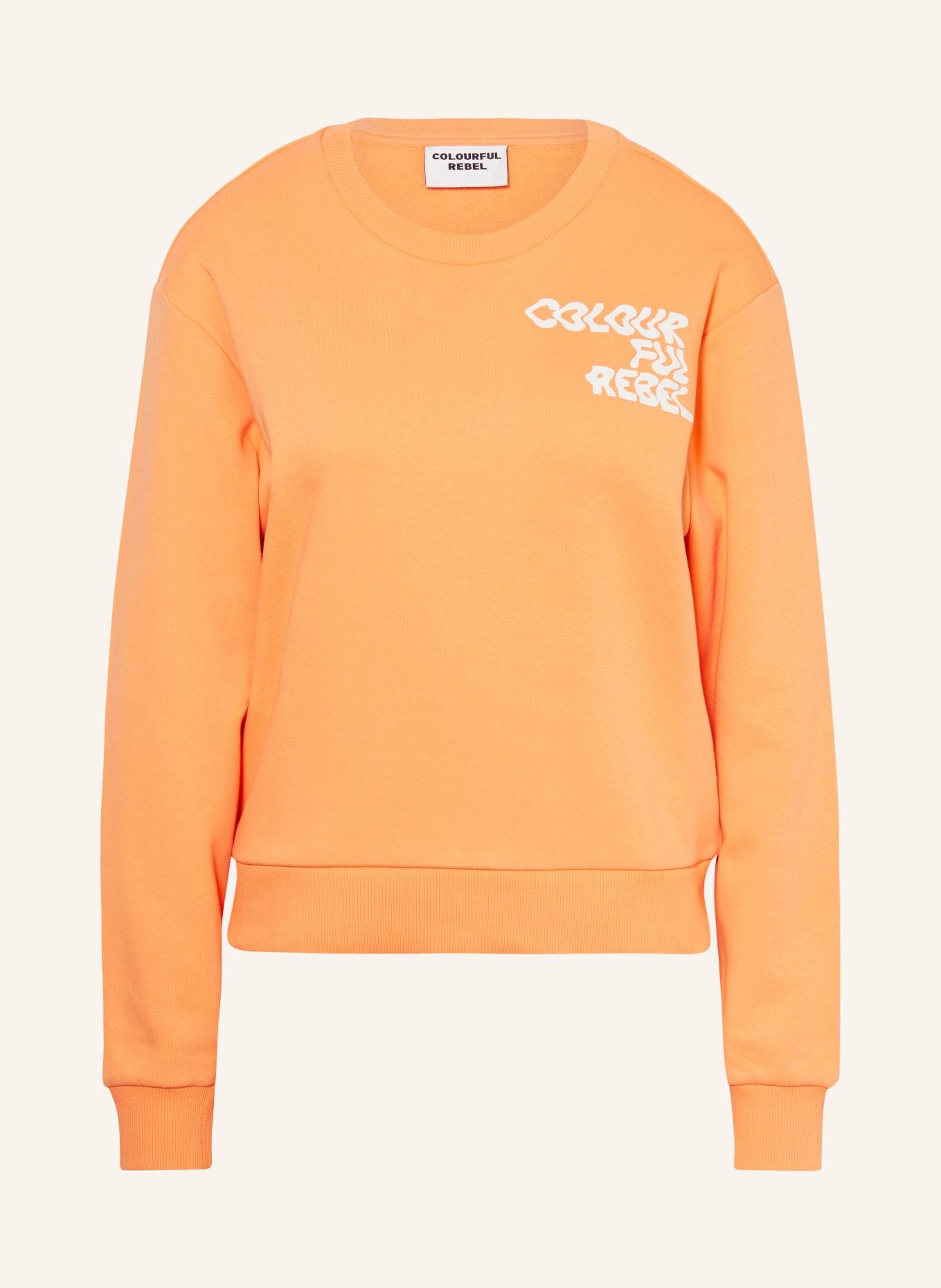 COLOURFUL REBEL Sweatshirt LOGO WAVE, Color: ORANGE (Image 1)