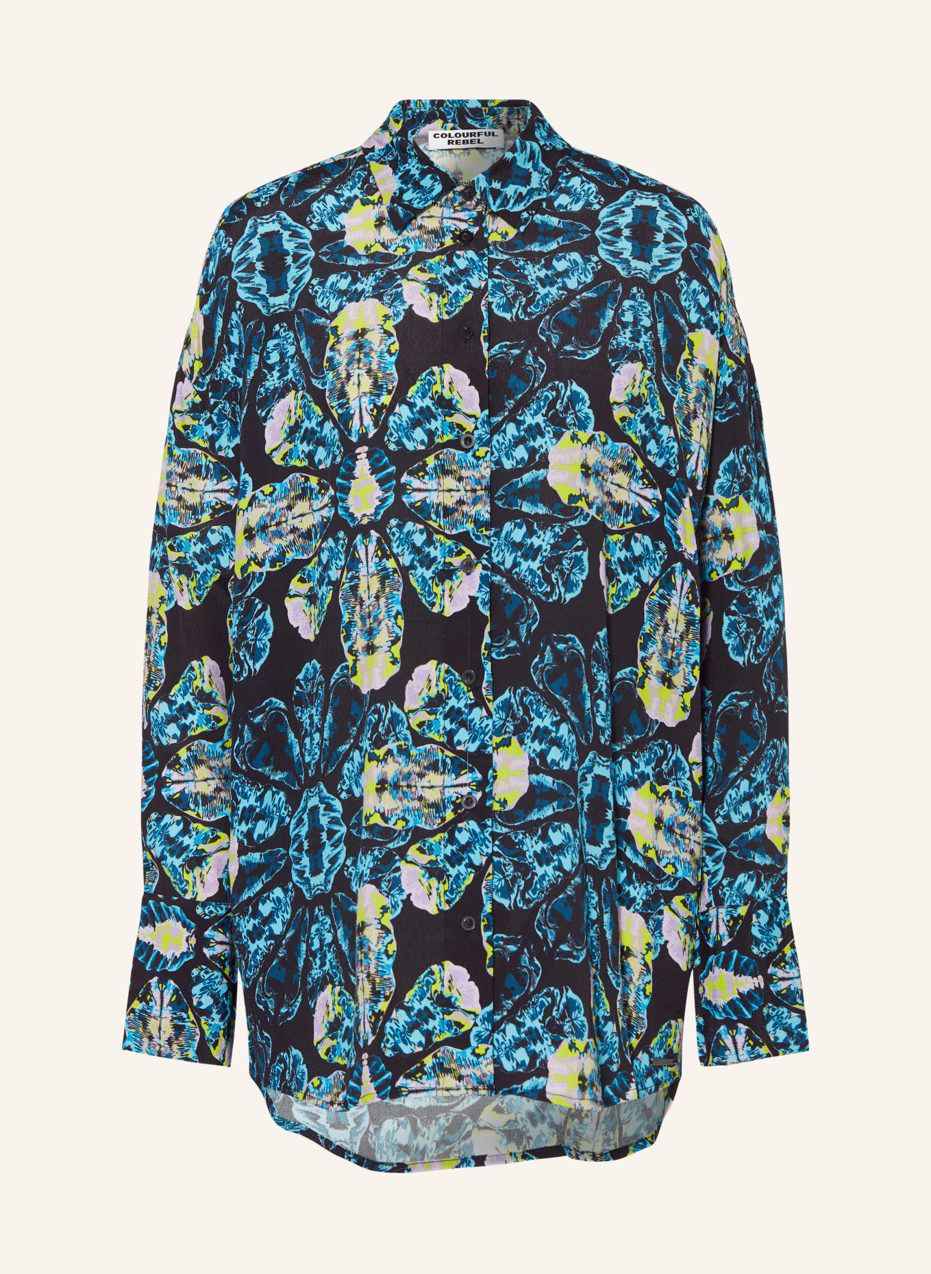 COLOURFUL REBEL Shirt blouse TALIA, Color: BLACK/ BLUE/ YELLOW (Image 1)