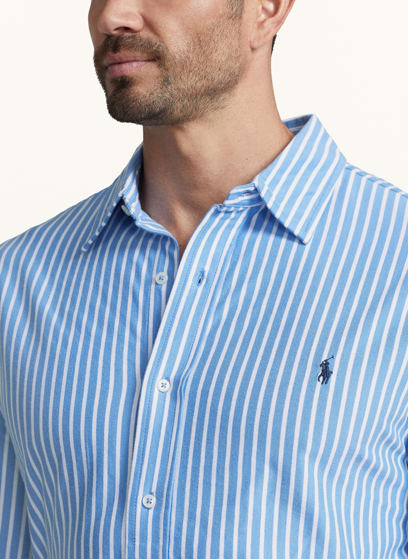 POLO RALPH LAUREN Big & Tall Shirt regular fit, Color: WHITE/ LIGHT BLUE (Image 4)