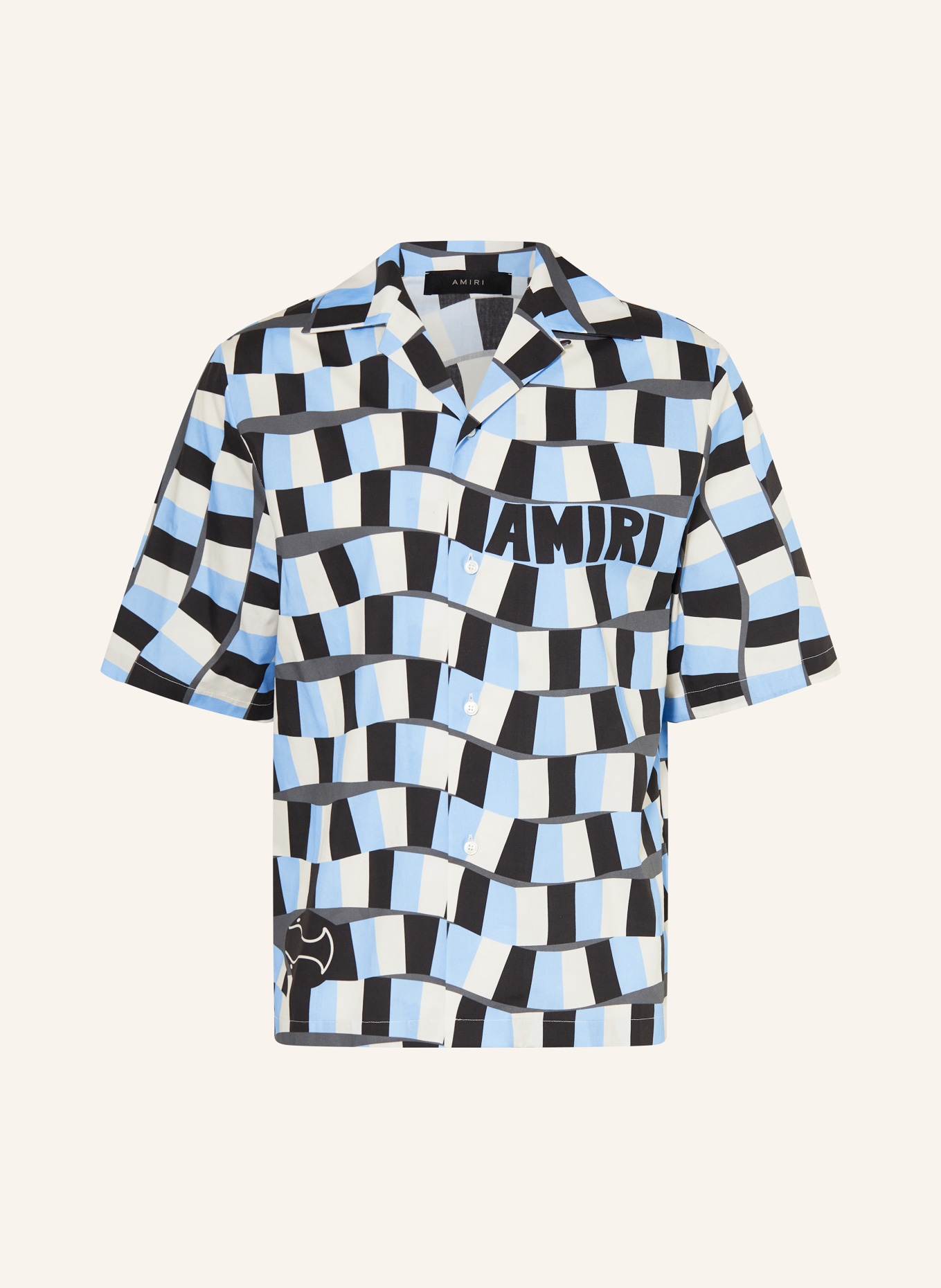 AMIRI Resorthemd Comfort Fit, Farbe: SCHWARZ/ HELLBLAU/ HELLGRAU (Bild 1)