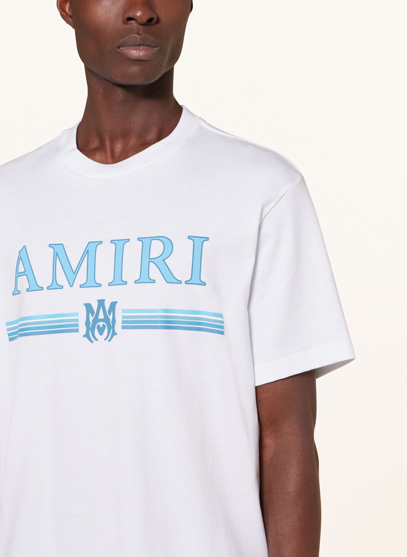 AMIRI T-shirt, Color: WHITE/ LIGHT BLUE (Image 4)