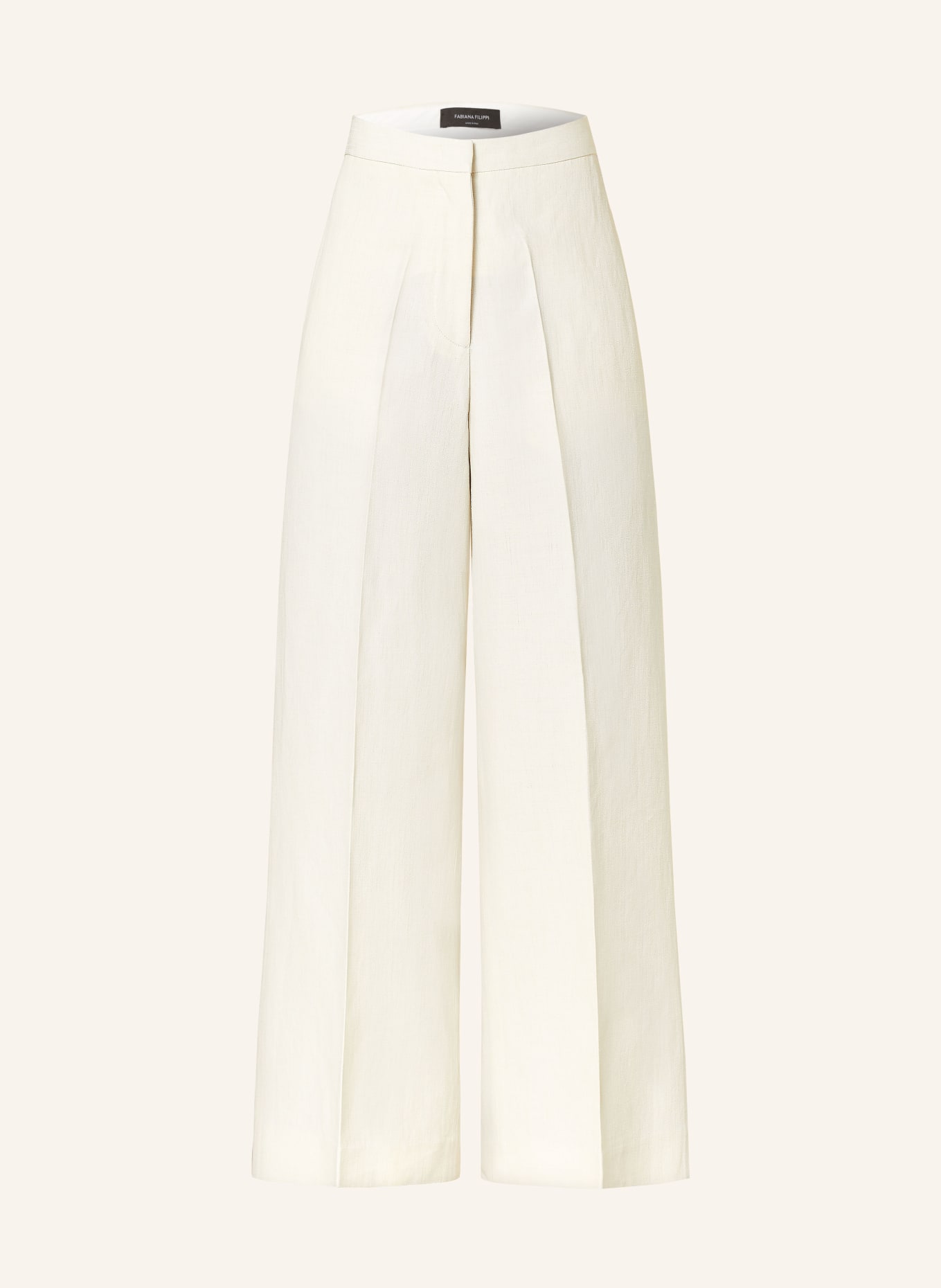 FABIANA FILIPPI Spodnie marlena z dodatkiem lnu, Kolor: BIAŁY (Obrazek 1)