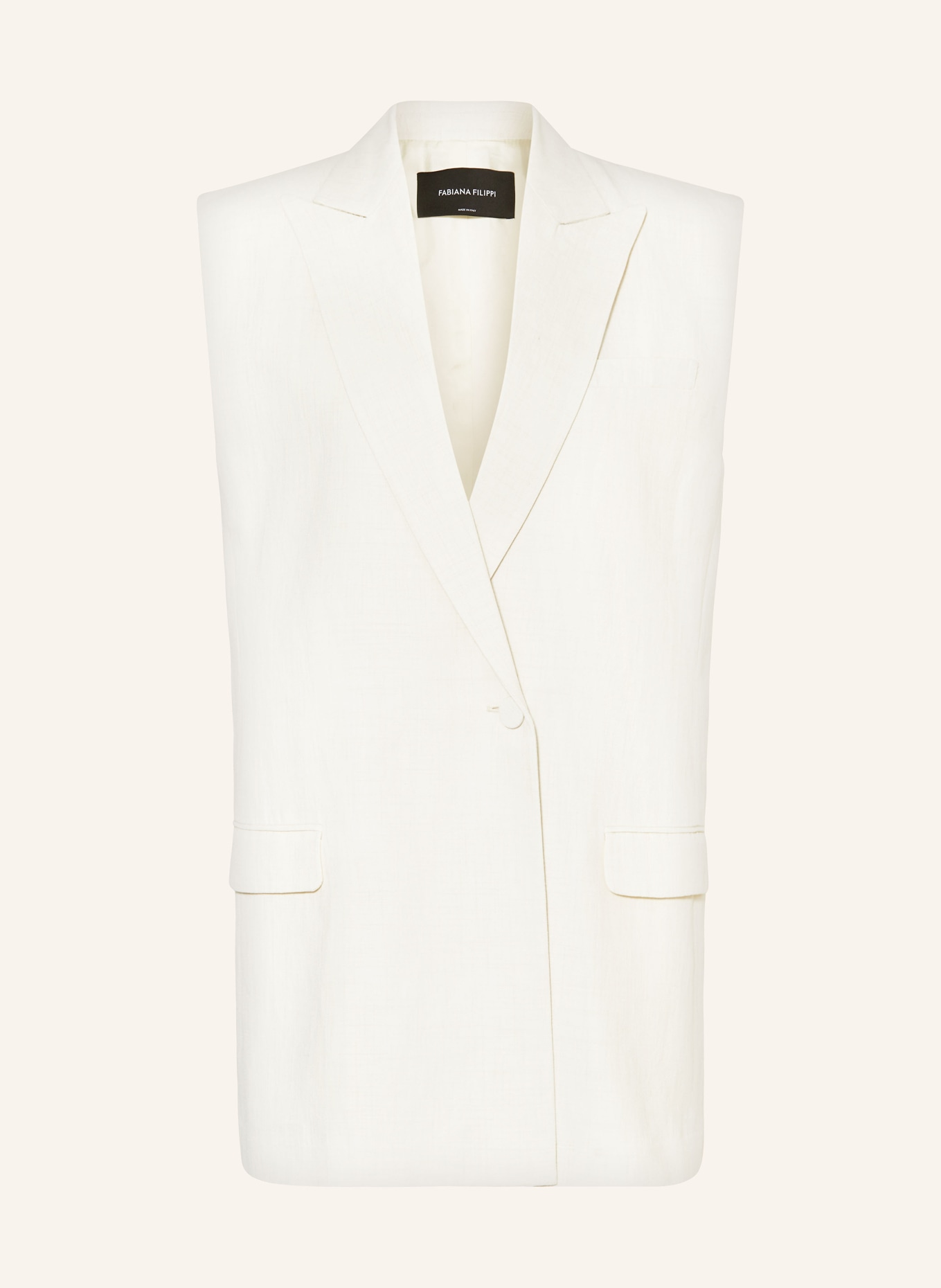 FABIANA FILIPPI Blazer vest with linen, Color: CREAM (Image 1)