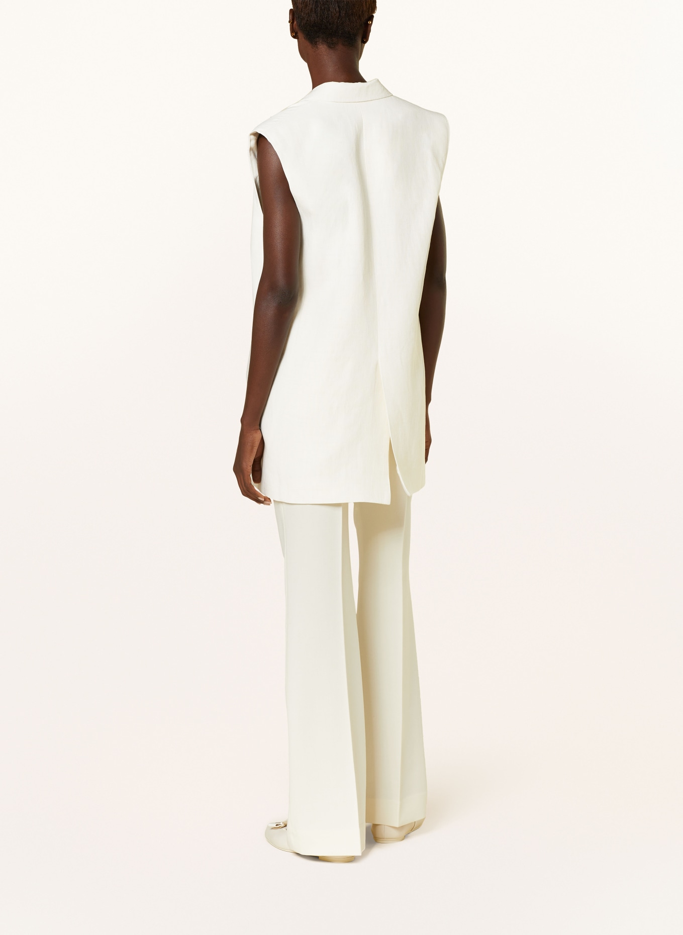 FABIANA FILIPPI Blazer vest with linen, Color: CREAM (Image 3)