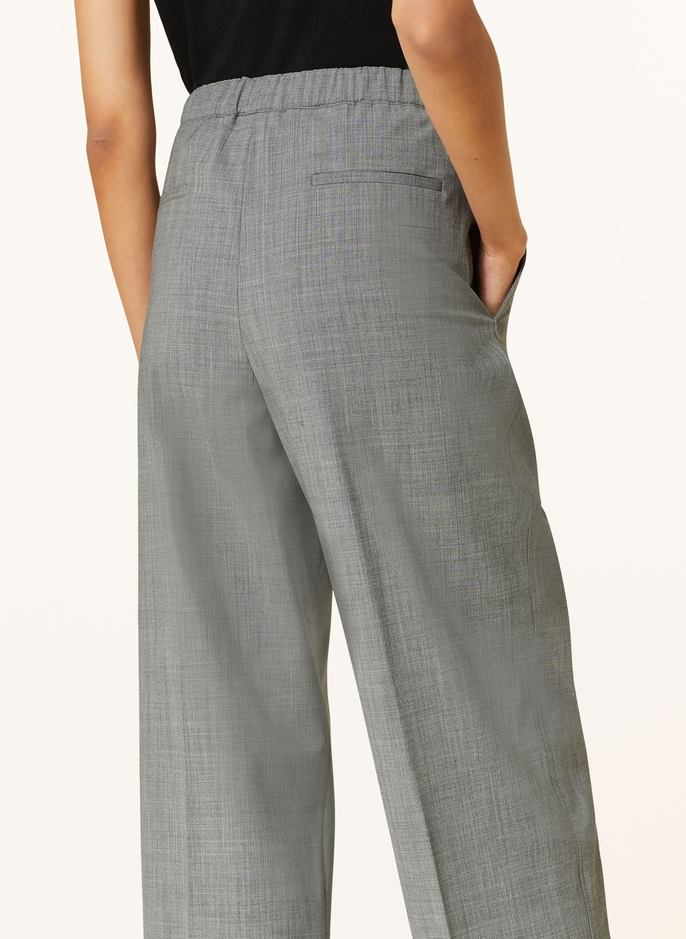 FABIANA FILIPPI Wide leg trousers in merino wool, Color: GRAY (Image 5)